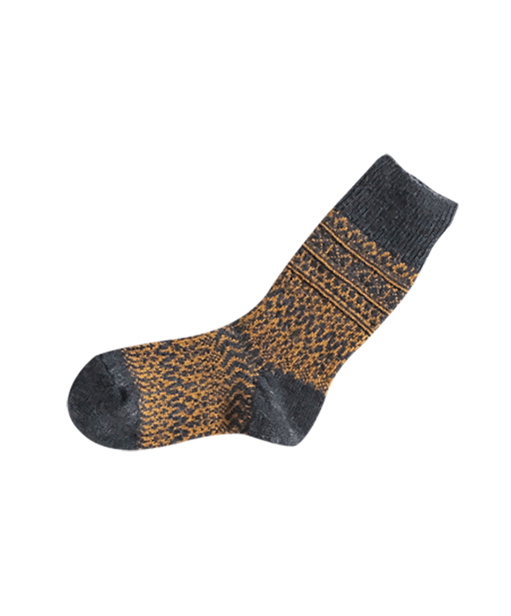 Nishiguchi-Wool Jacquard Sock // Navy