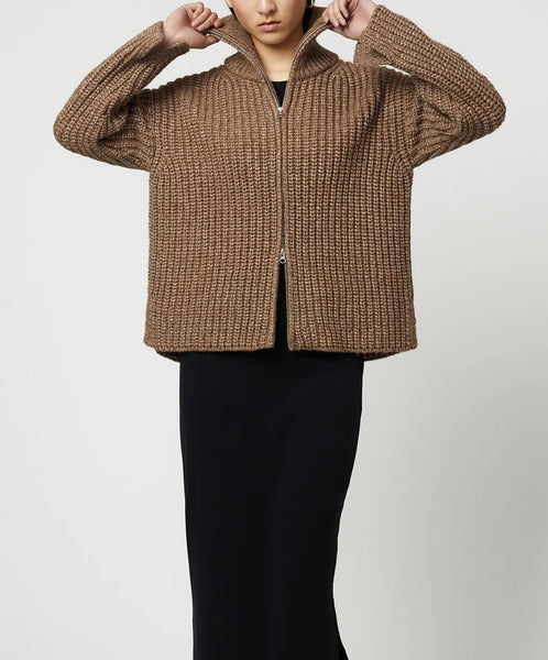 Atelier Delphine-Alpaca Rib Cardigan // Brown – Blok Hill (Haus)