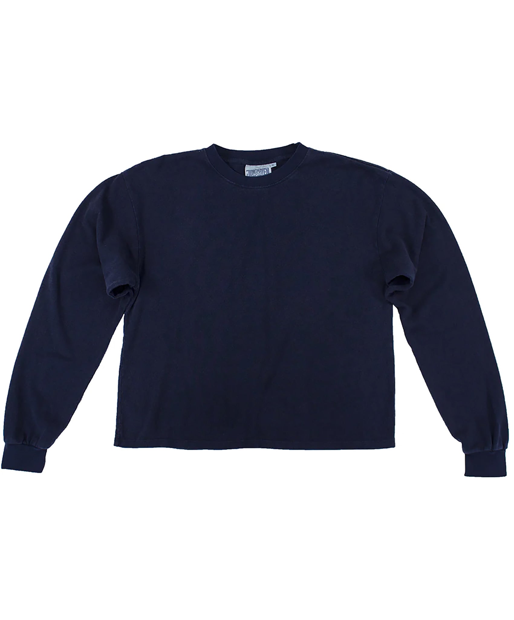 Jungmaven-Cropped Long Sleeve Tee // Navy