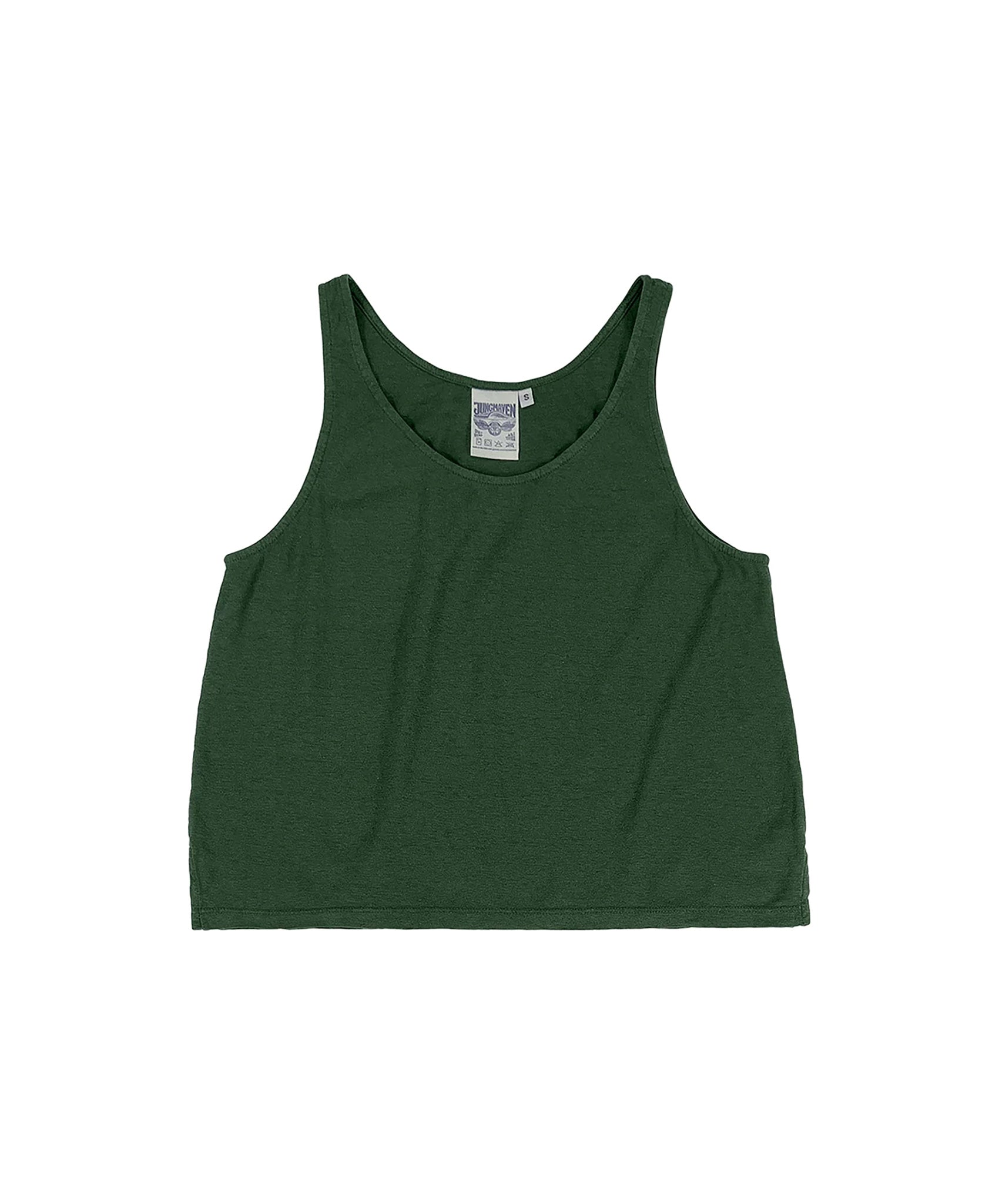 Jungmaven-Cropped Tank // Hunter Green