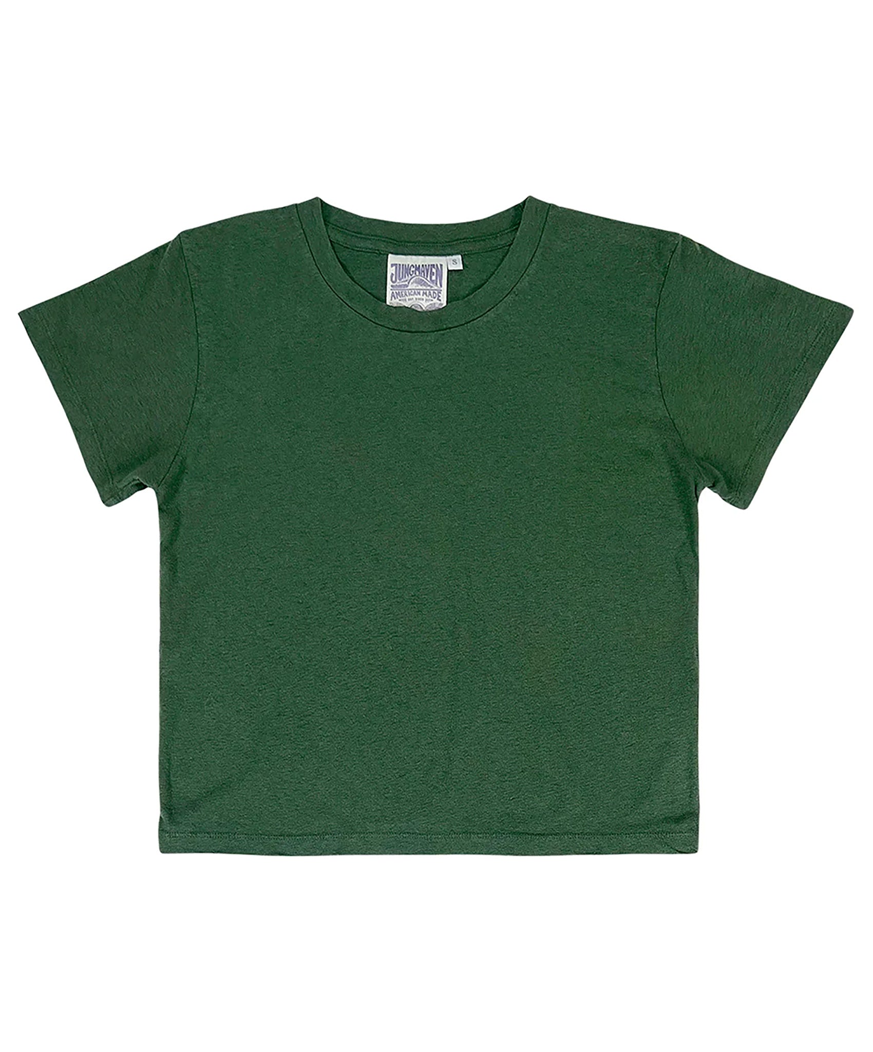 Jungmaven-Cropped Lorel Tee // Hunter Green