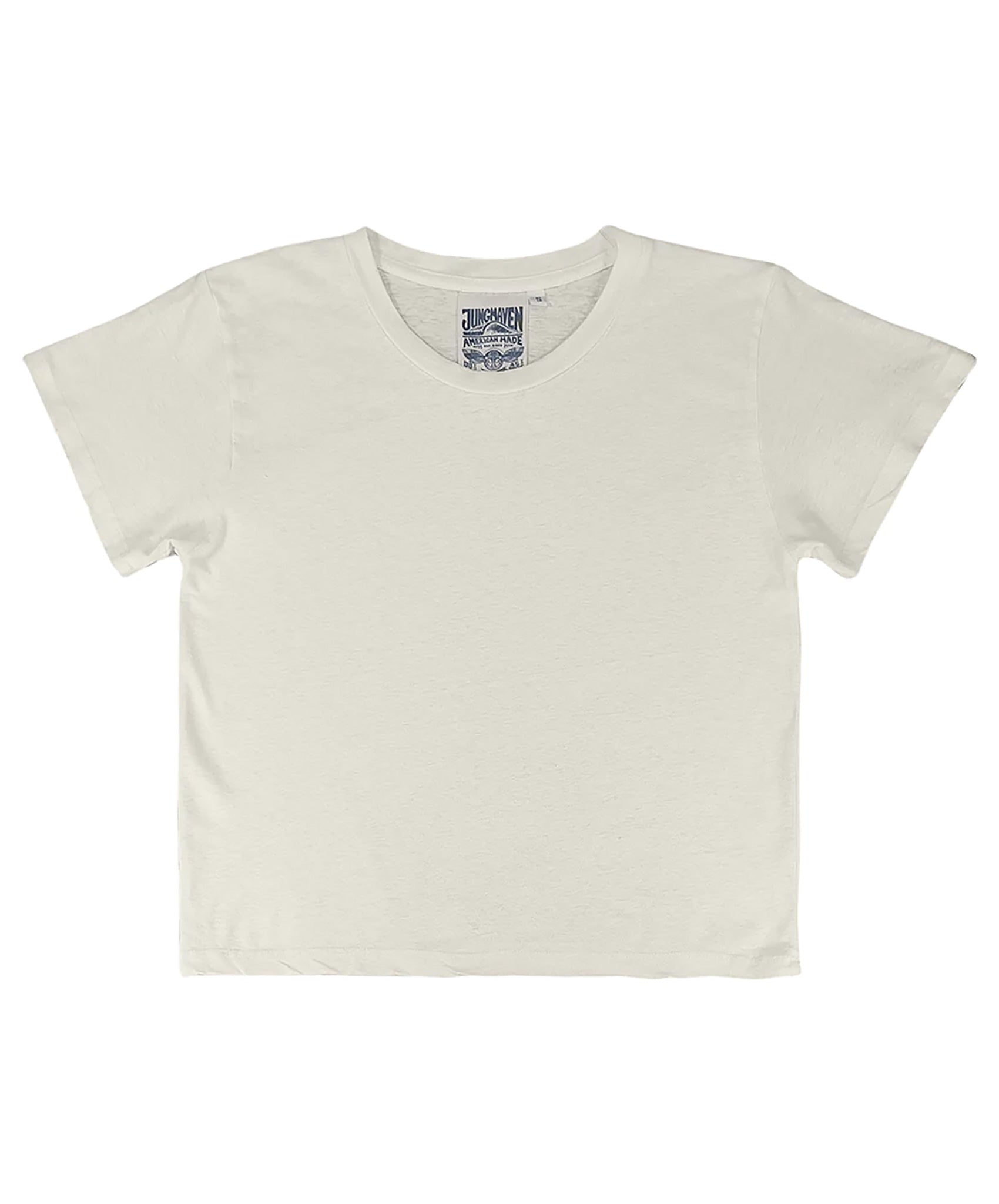 Jungmaven-Cropped Lorel Tee // Washed White