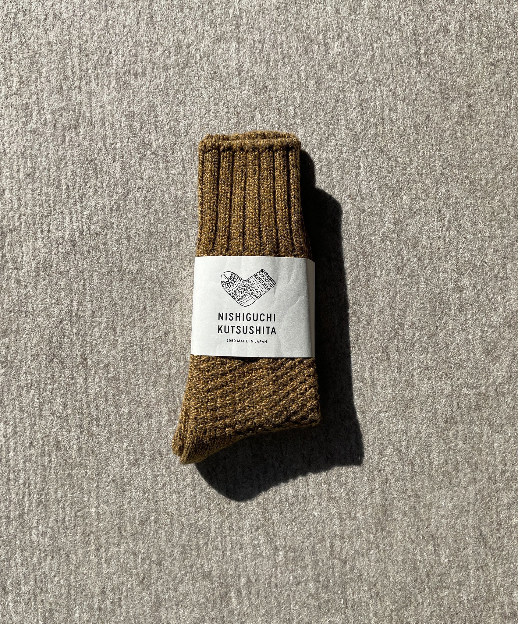 Nishiguchi-Wool Cotton Boot Sock