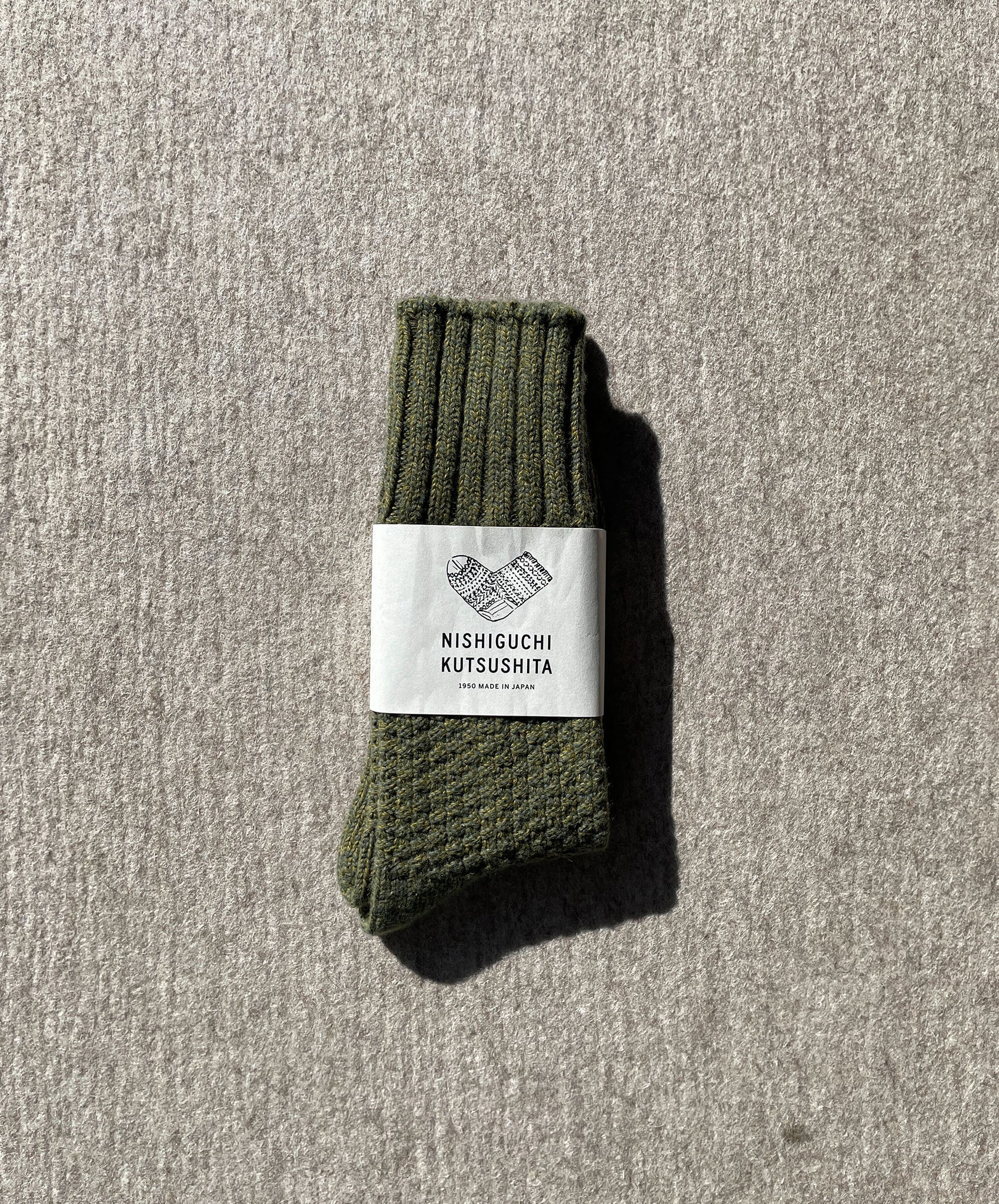Nishiguchi-Wool Cotton Boot Sock
