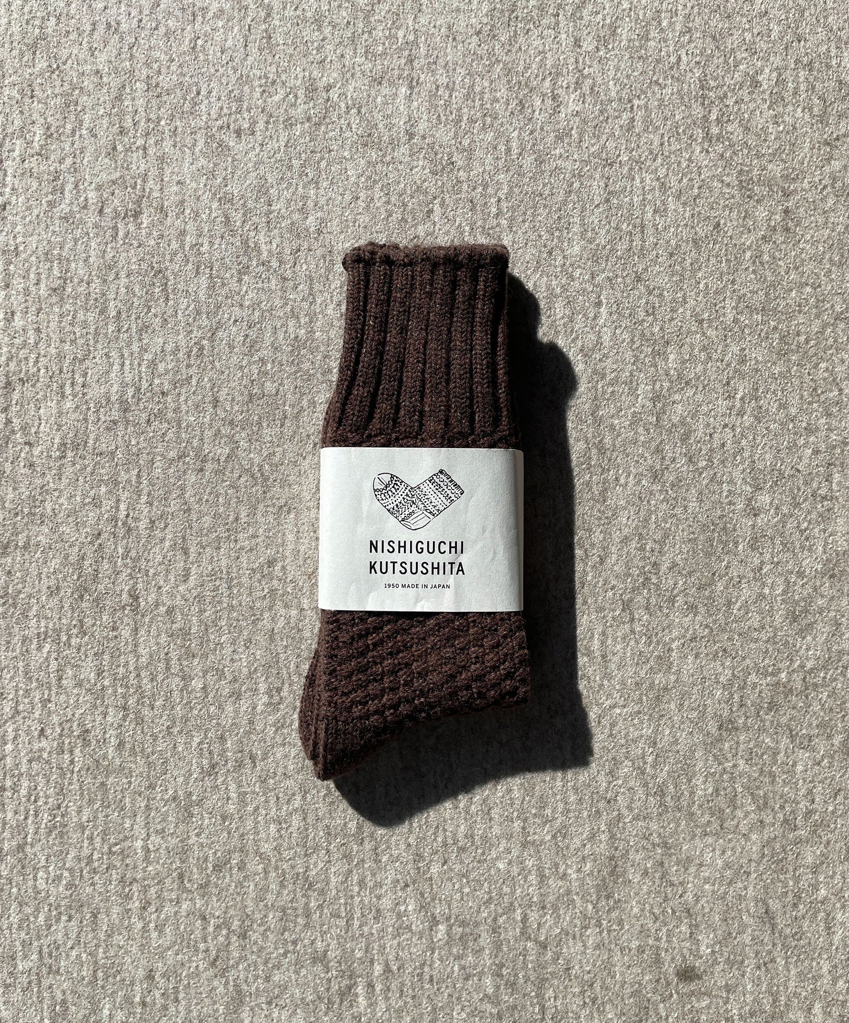 Nishiguchi-Wool Cotton Boot Sock