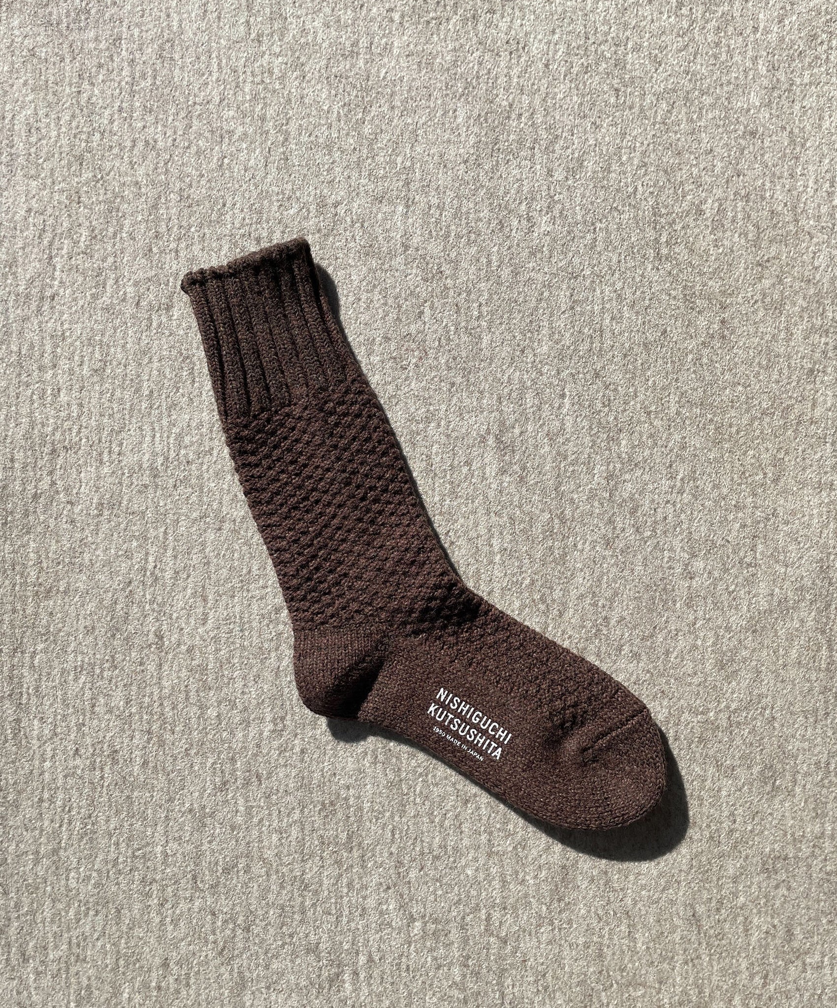 Nishiguchi-Wool Cotton Boot Sock