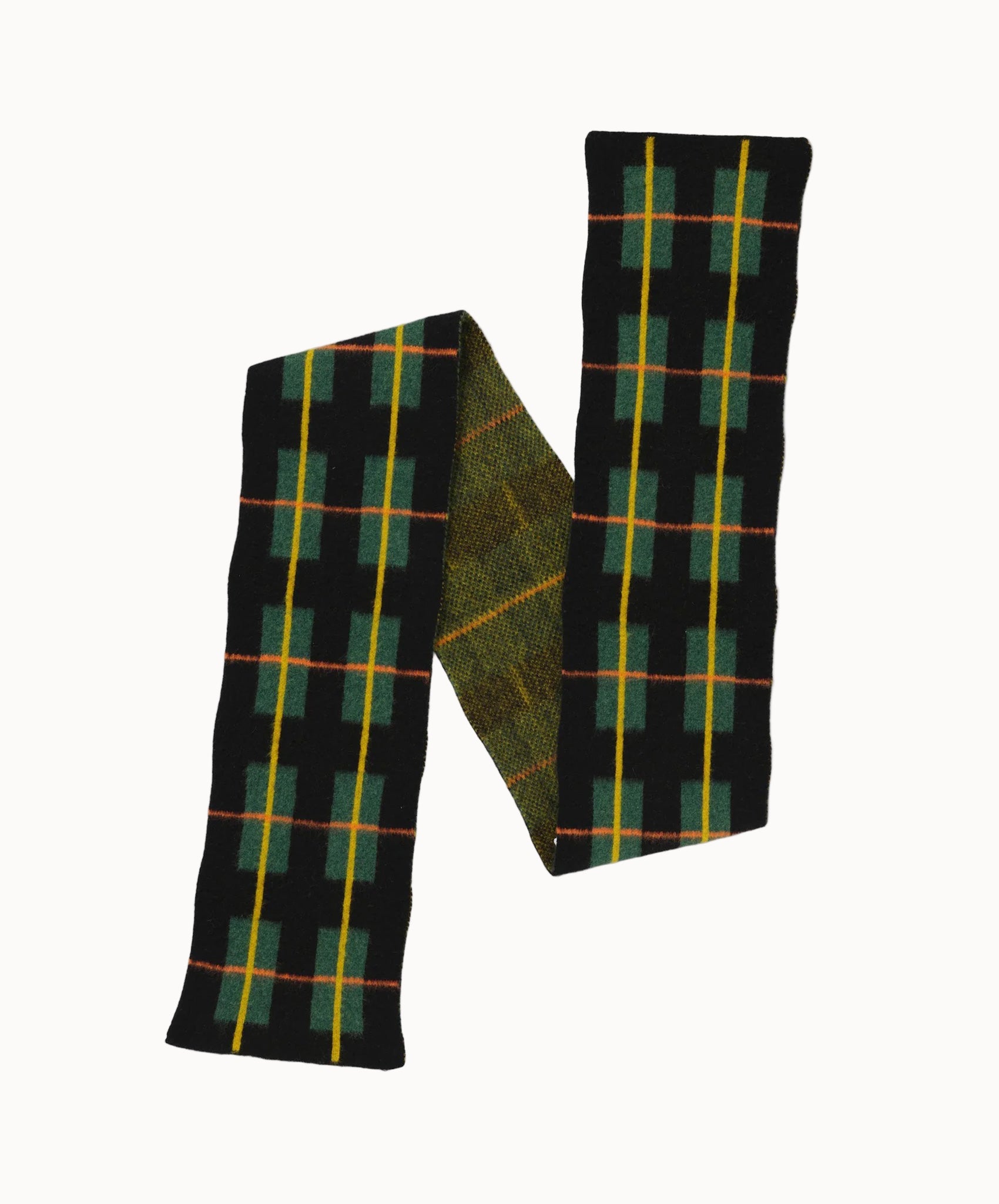 Jo Gordon-Brushed Tartan Scarf // Black