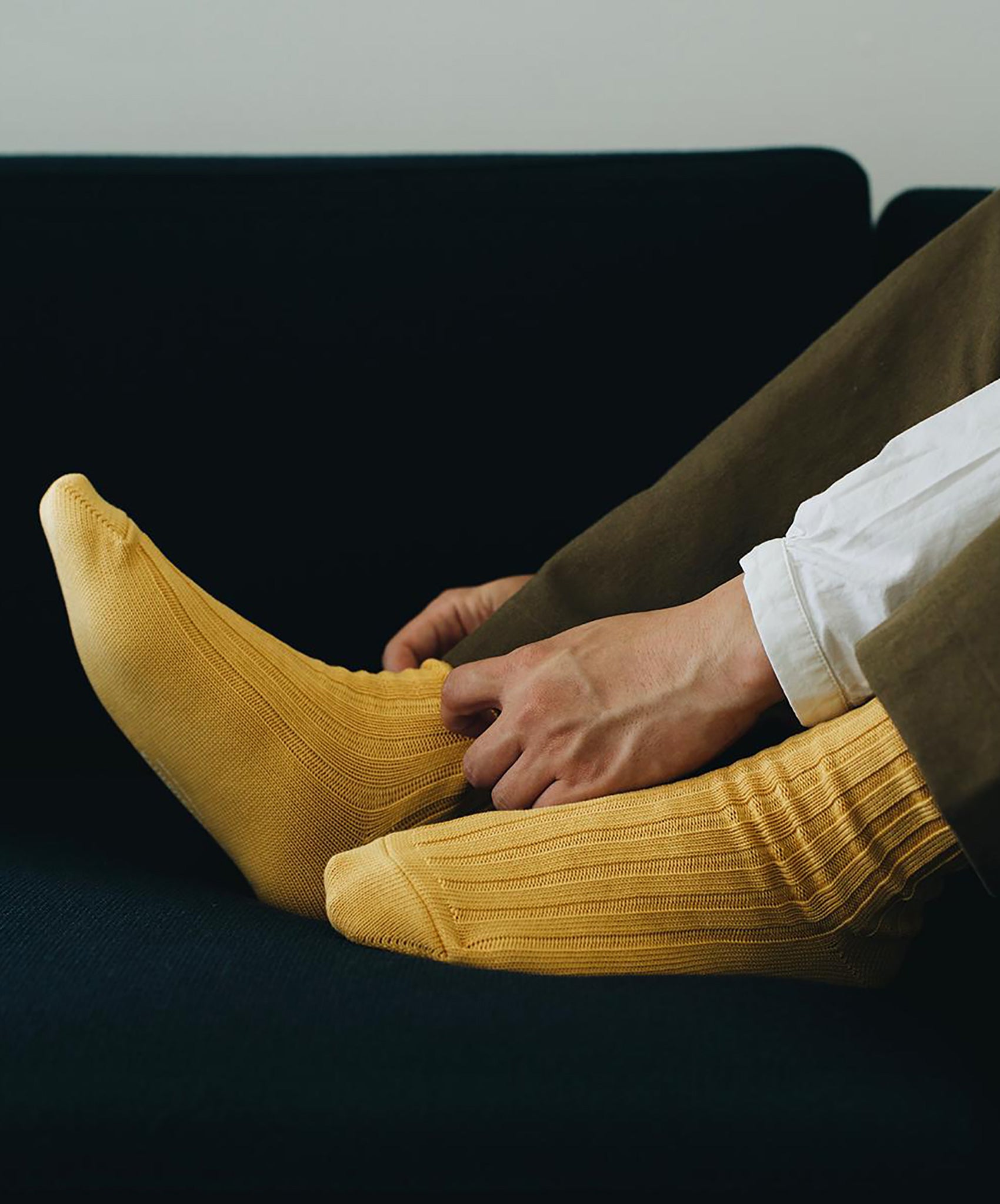 Nishiguchi-Egyptian Cotton Ribbed Sock