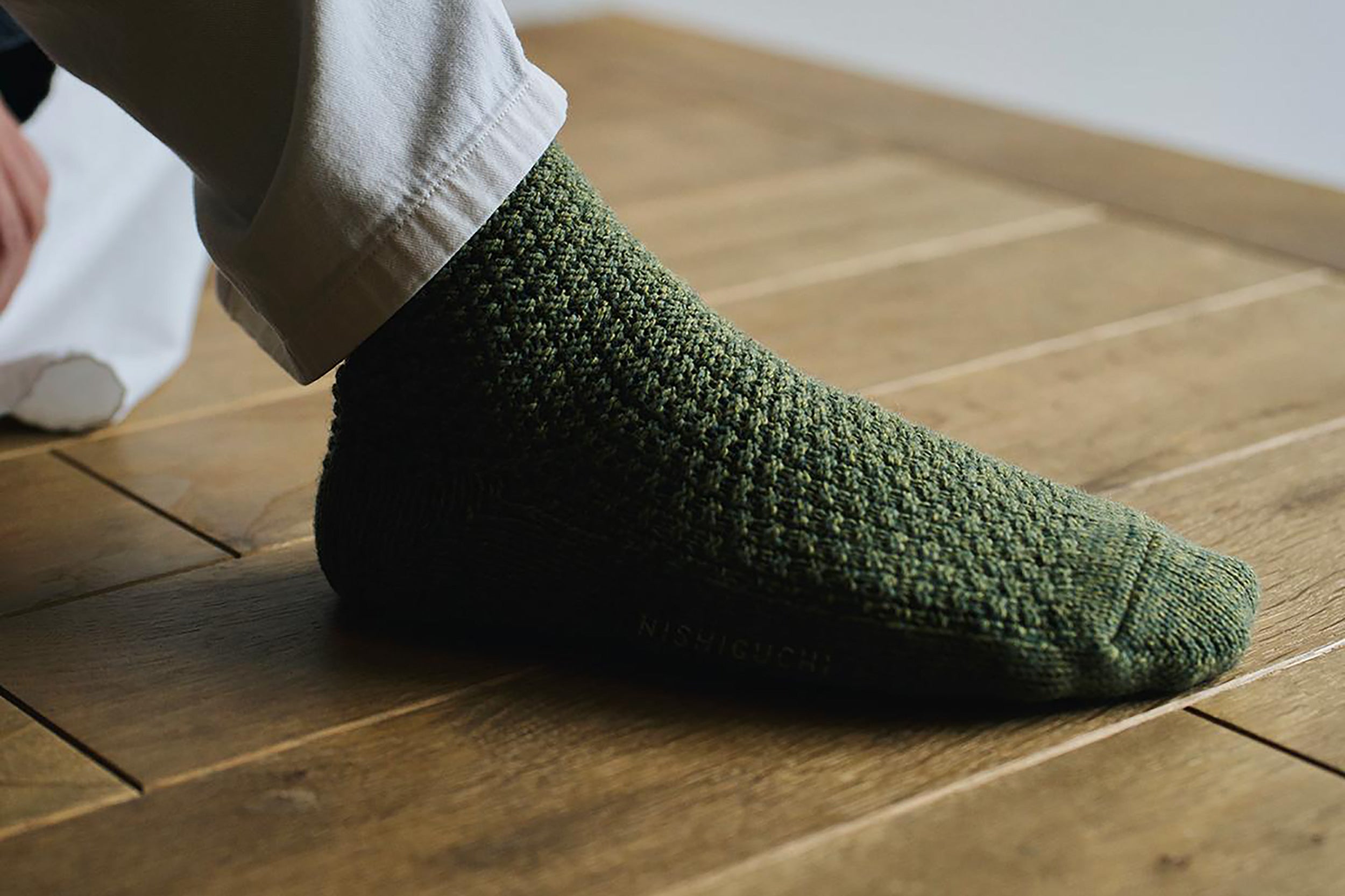 Nishiguchi-Wool Cotton Boot Sock