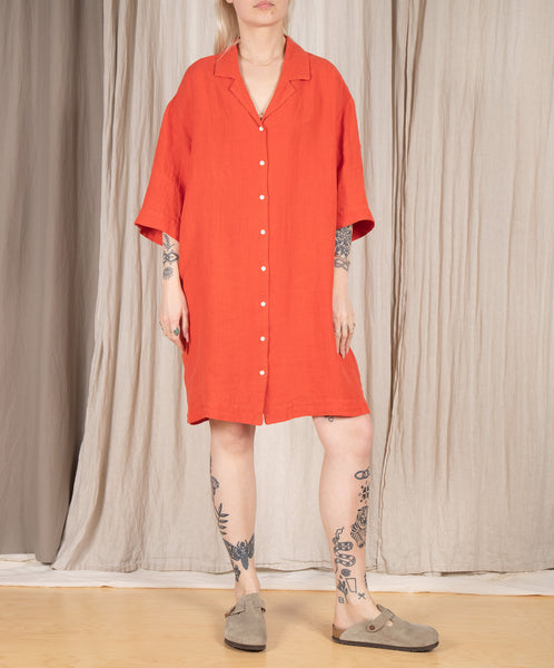 Hartford-Rafik Linen Shirt Dress // Poppy