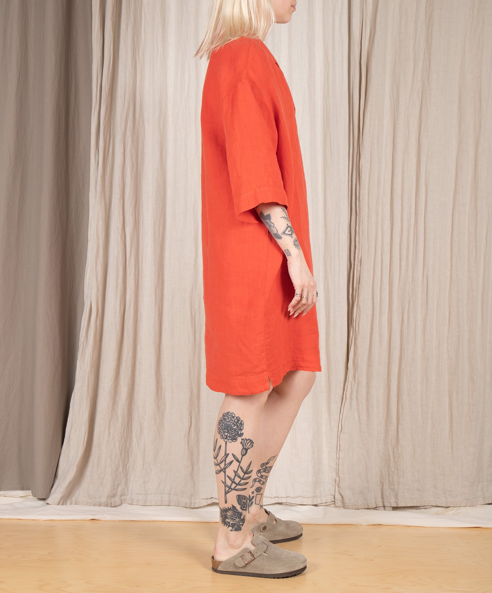 Hartford-Rafik Linen Shirt Dress // Poppy