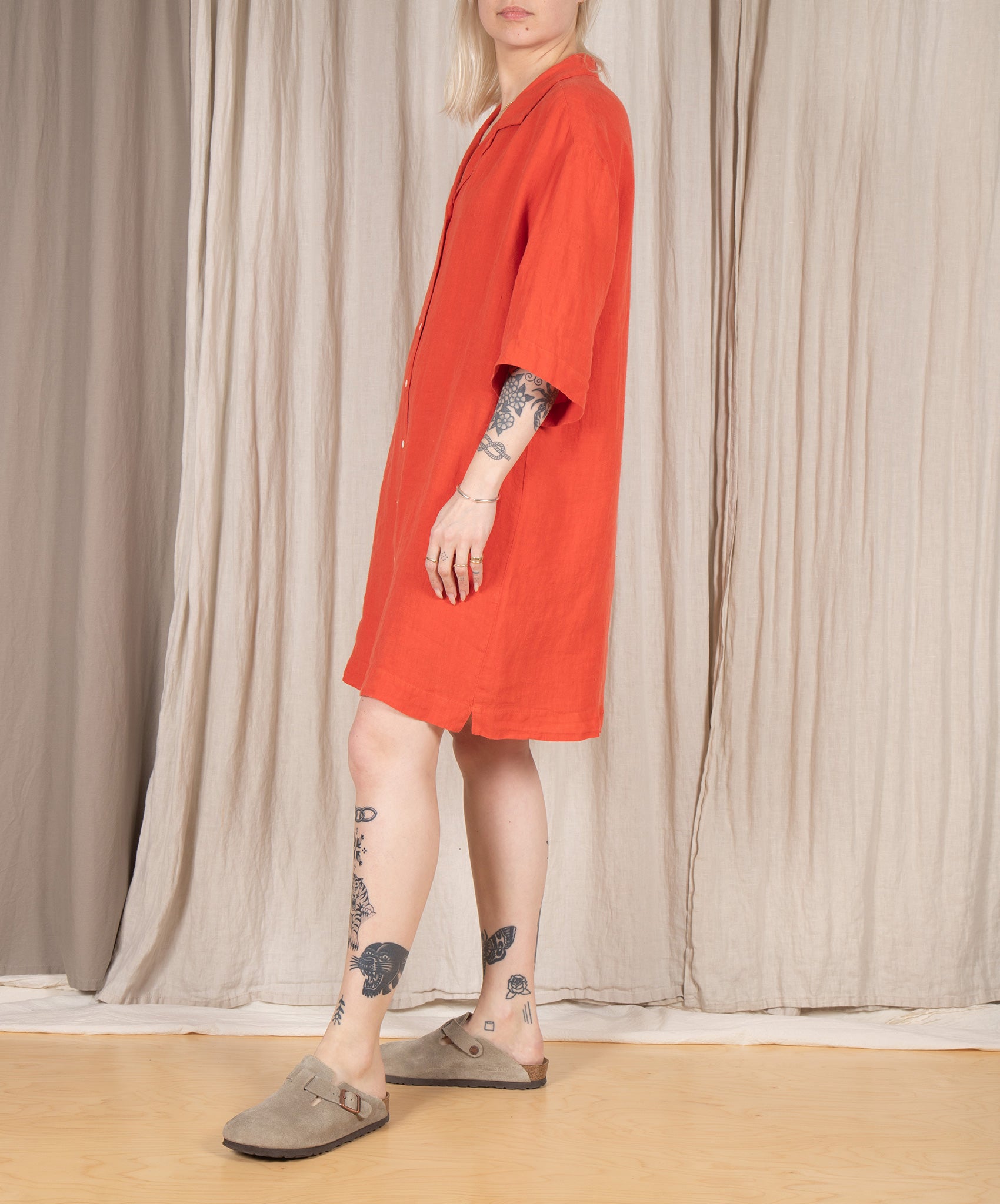 Hartford-Rafik Linen Shirt Dress // Poppy