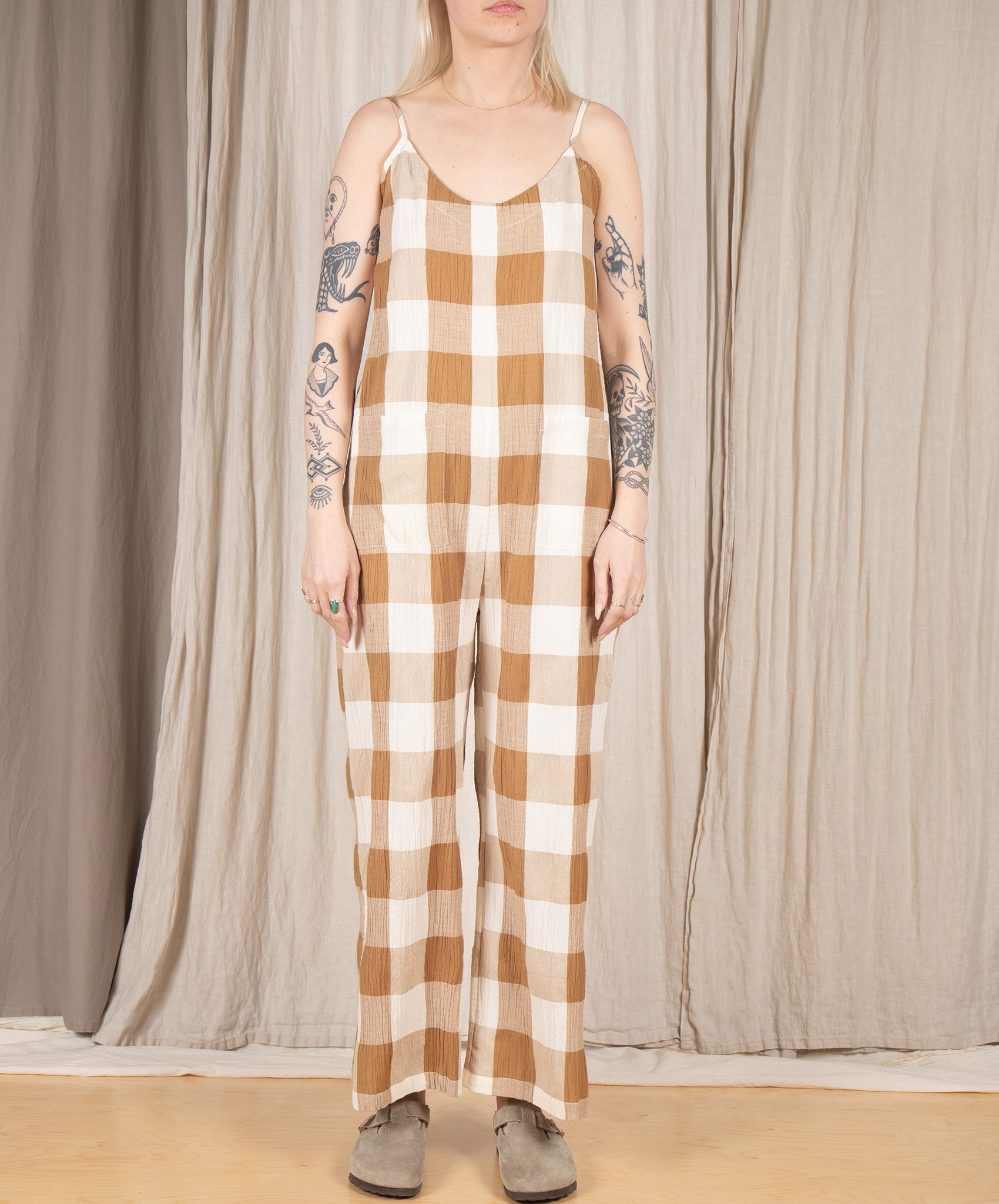 Rita Row-Astro Jumpsuit // Brown Check