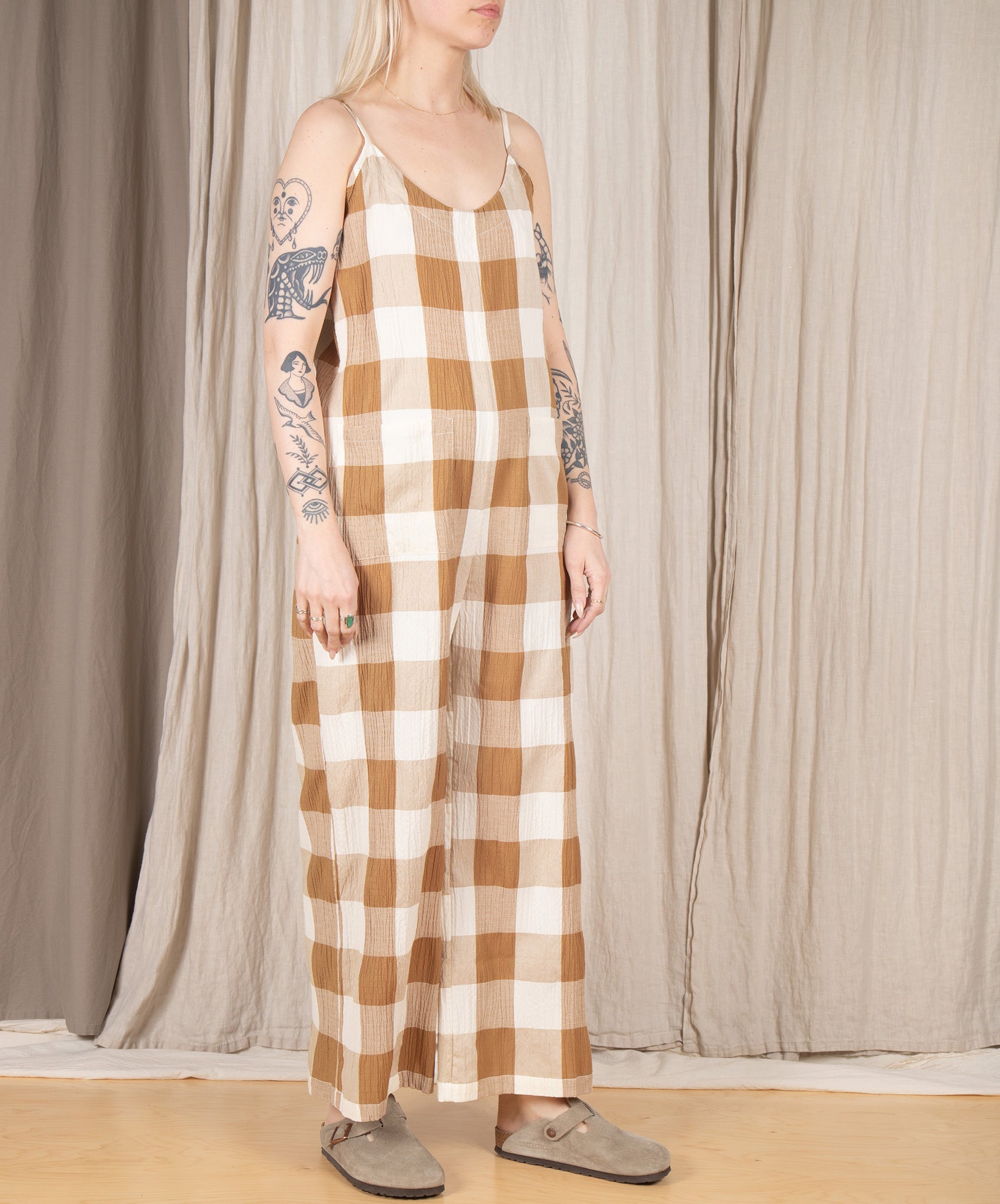Rita Row-Astro Jumpsuit // Brown Check