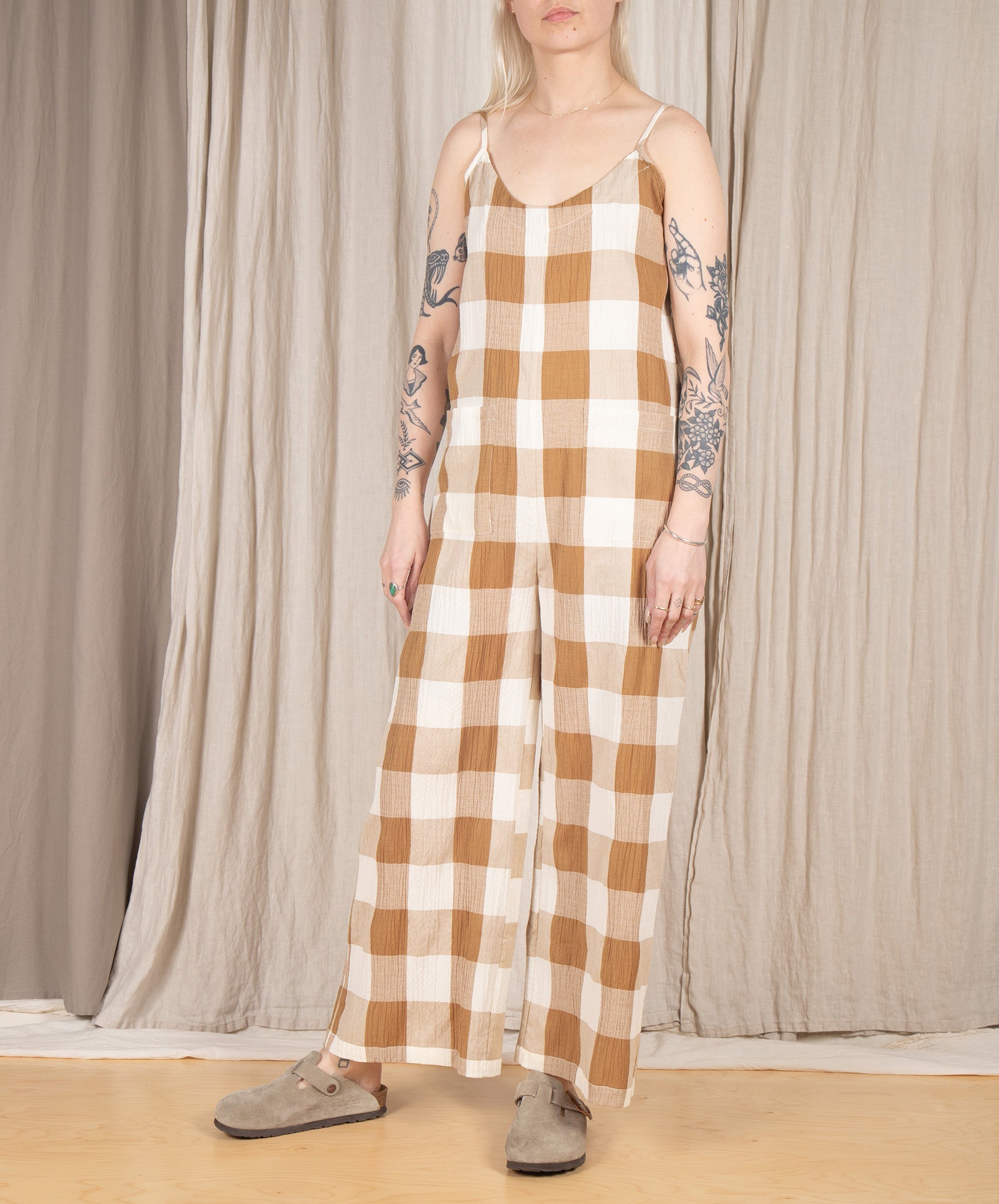 Rita Row-Astro Jumpsuit // Brown Check