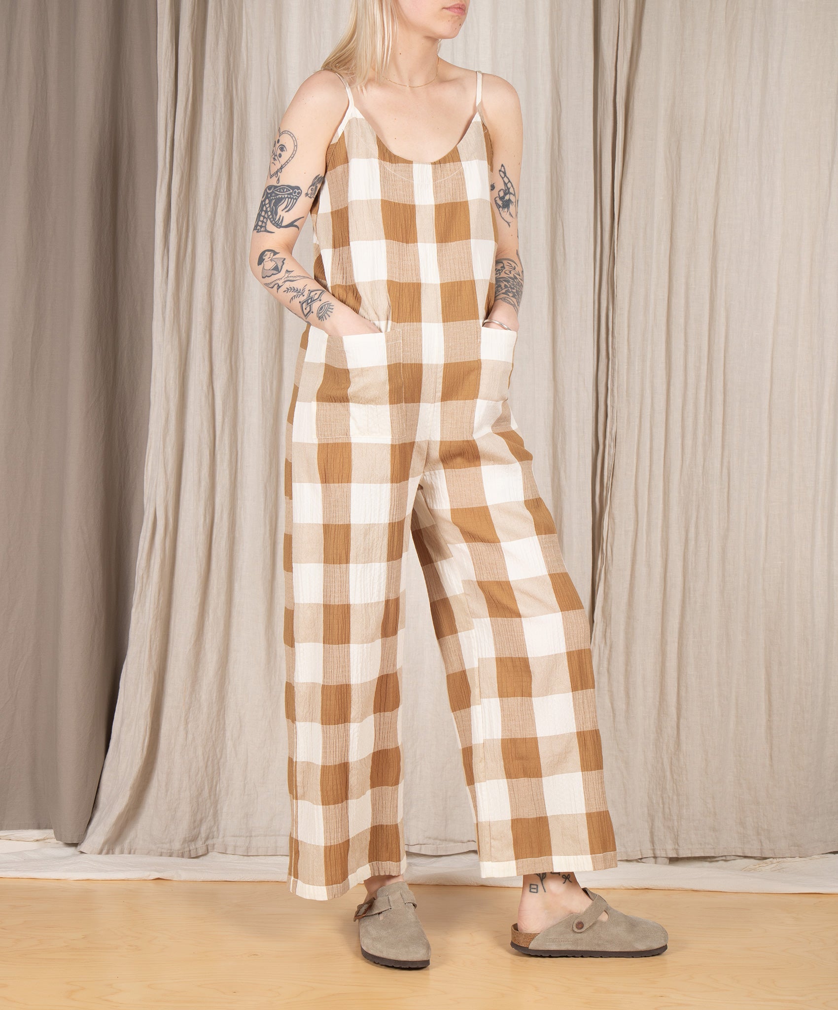 Rita Row-Astro Jumpsuit // Brown Check