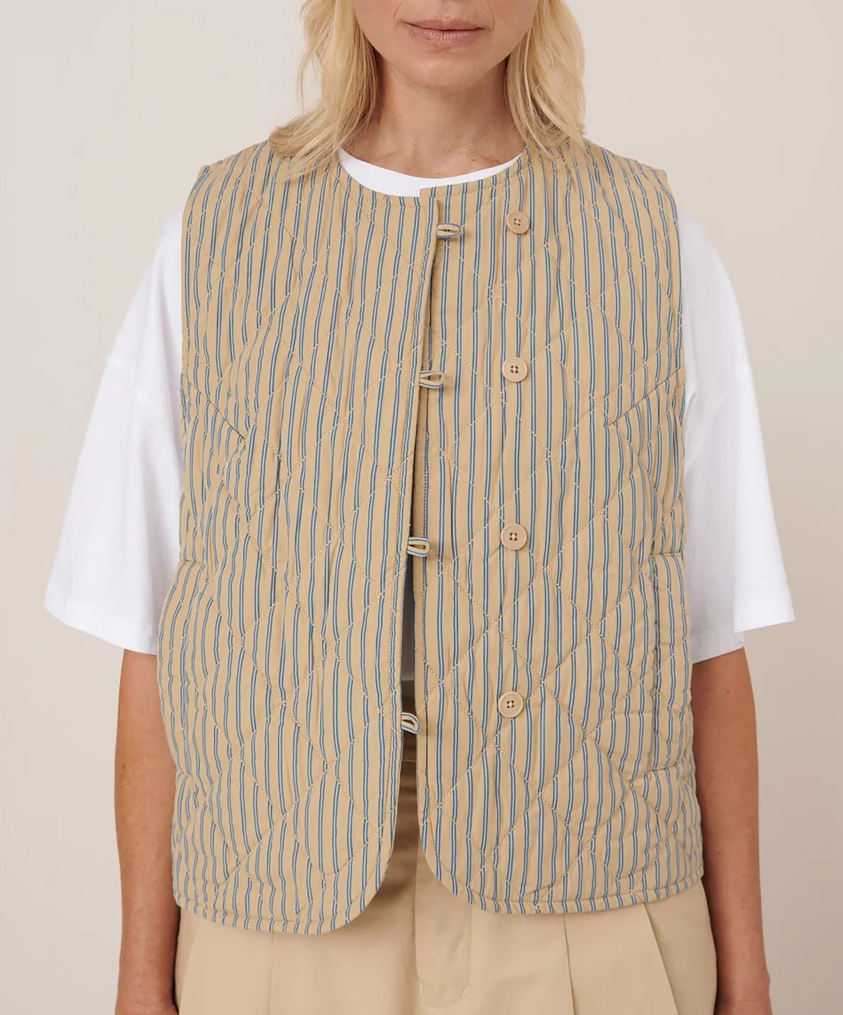 Kowtow-Axis Vest // Double Pinstripe