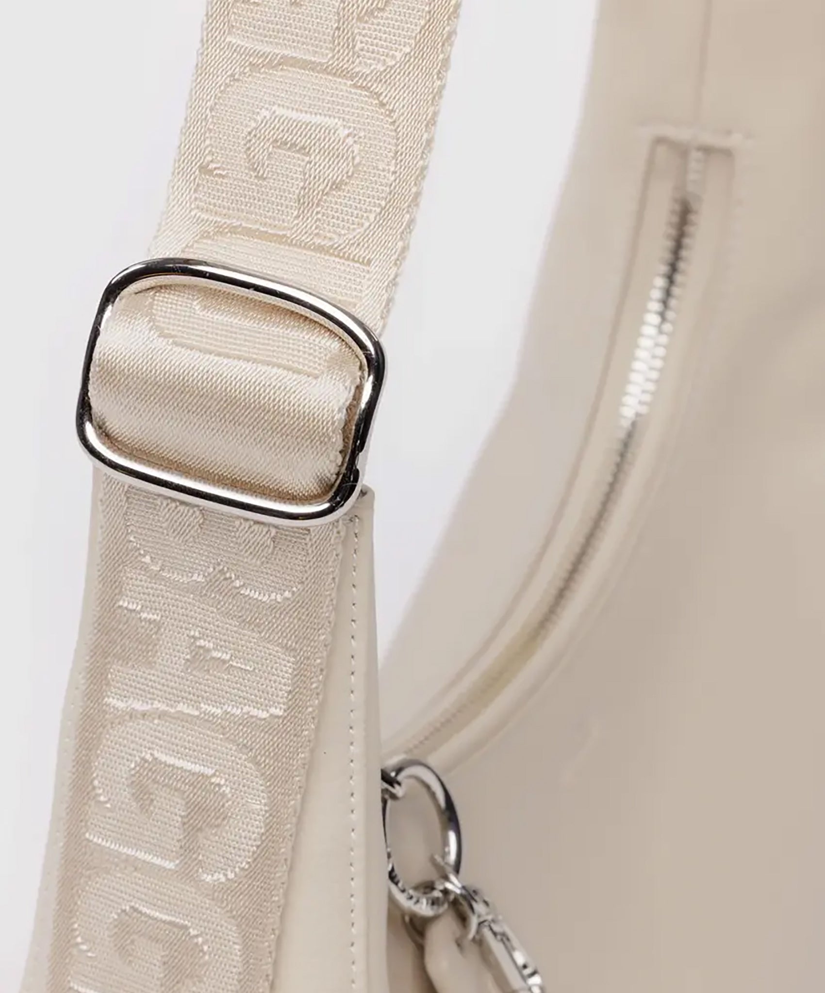 Baggu-Small Recycled Leather Crescent Bag // Stone
