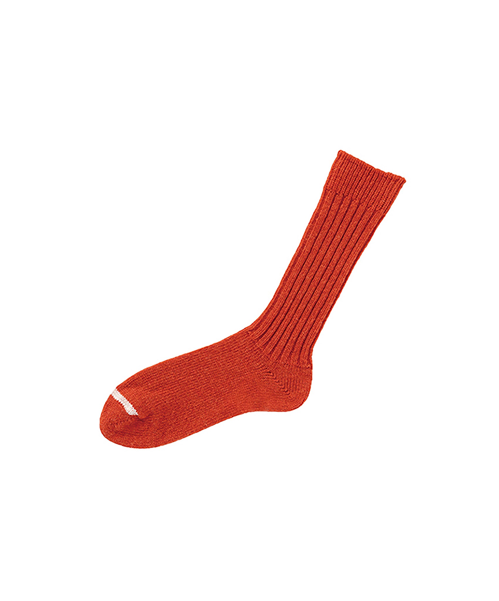 Nishiguchi-Wool Ribbed Sock // Shrine Red