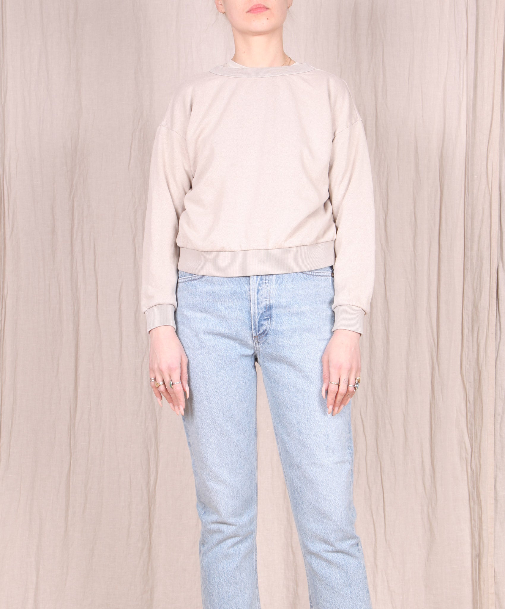 Jungmaven-Crux Cropped Sweatshirt // Canvas