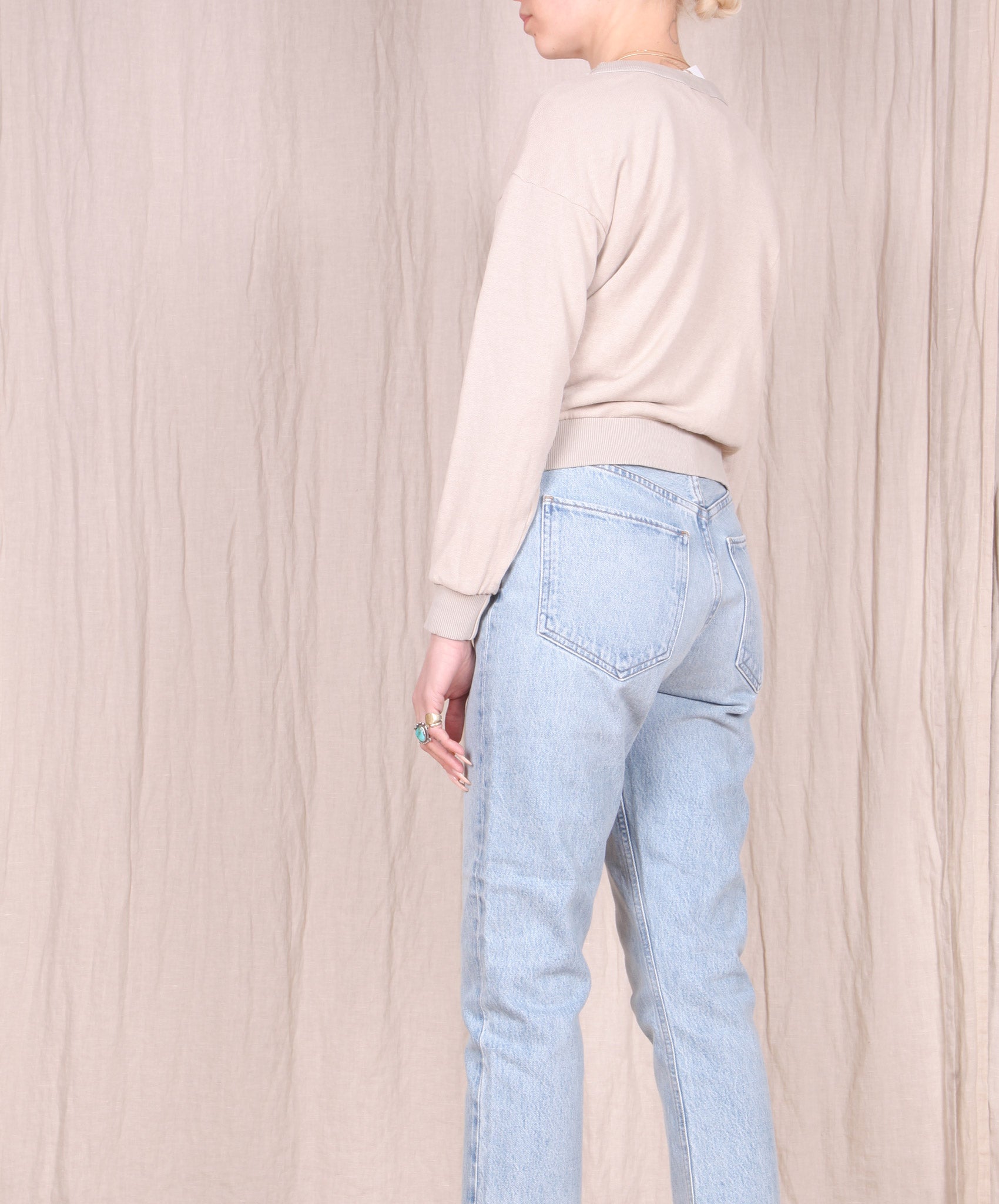 Jungmaven-Crux Cropped Sweatshirt // Canvas