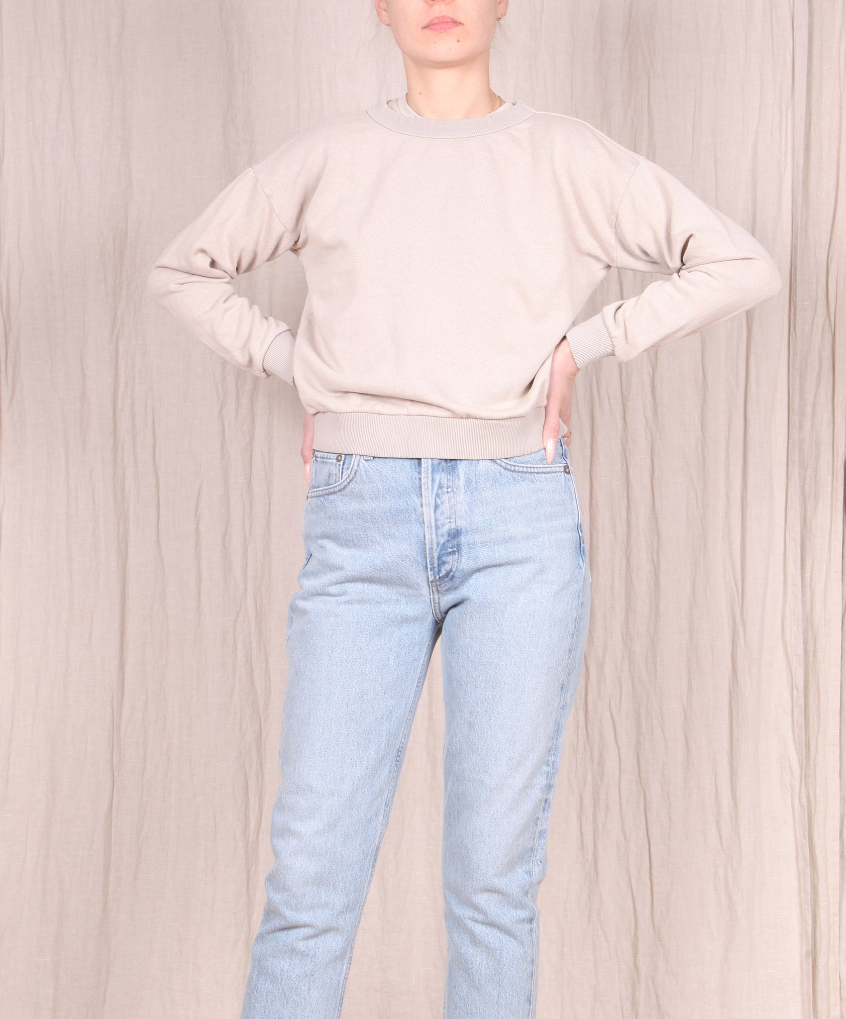 Jungmaven-Crux Cropped Sweatshirt // Canvas