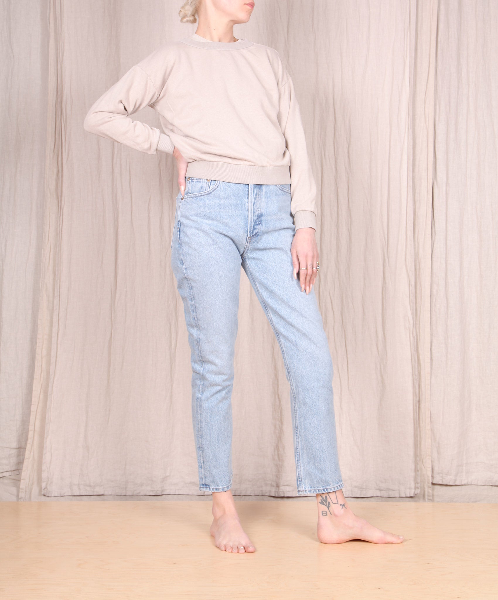Jungmaven-Crux Cropped Sweatshirt // Canvas