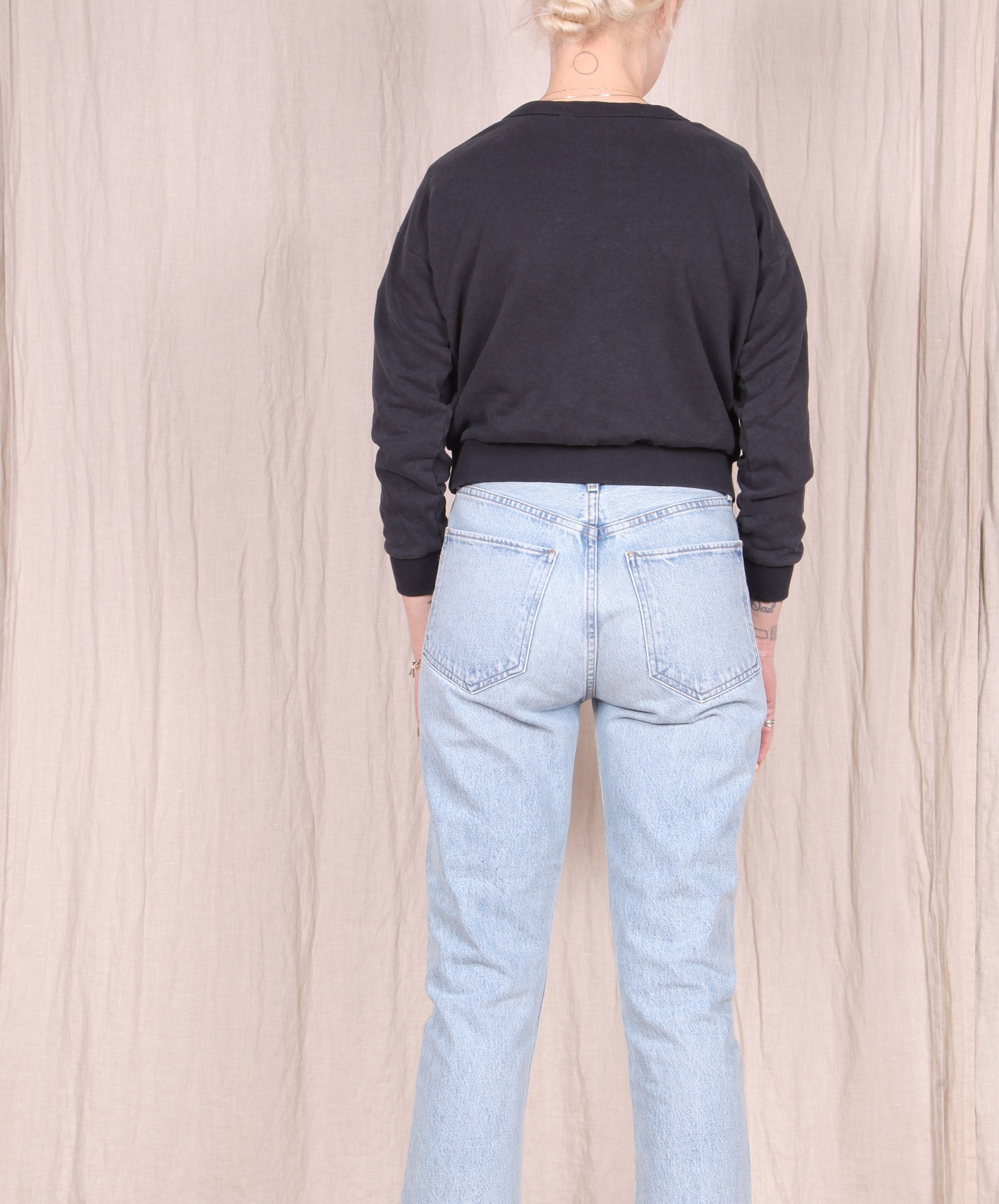 Jungmaven-Crux Cropped Sweatshirt // Black