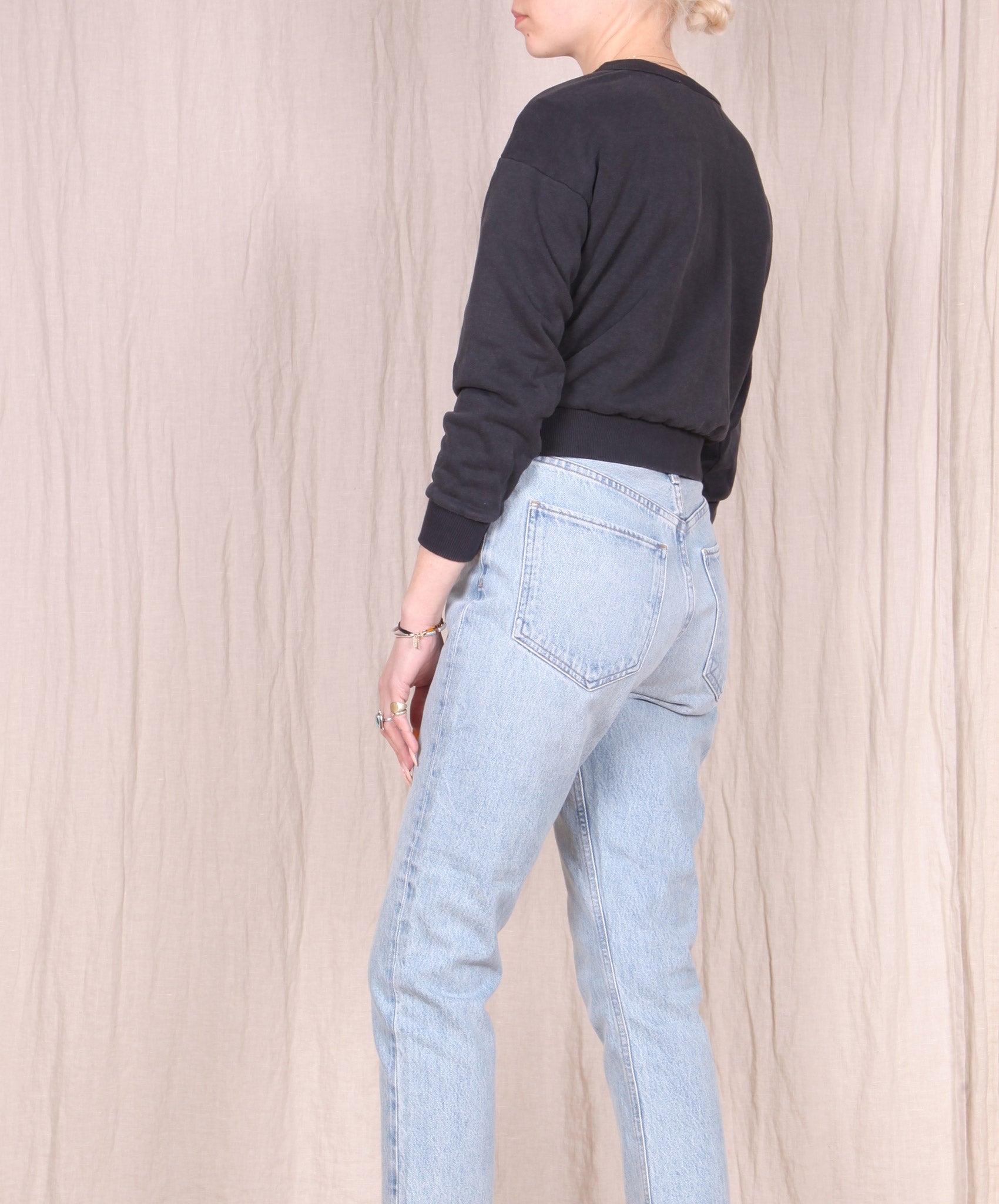 Jungmaven-Crux Cropped Sweatshirt // Black
