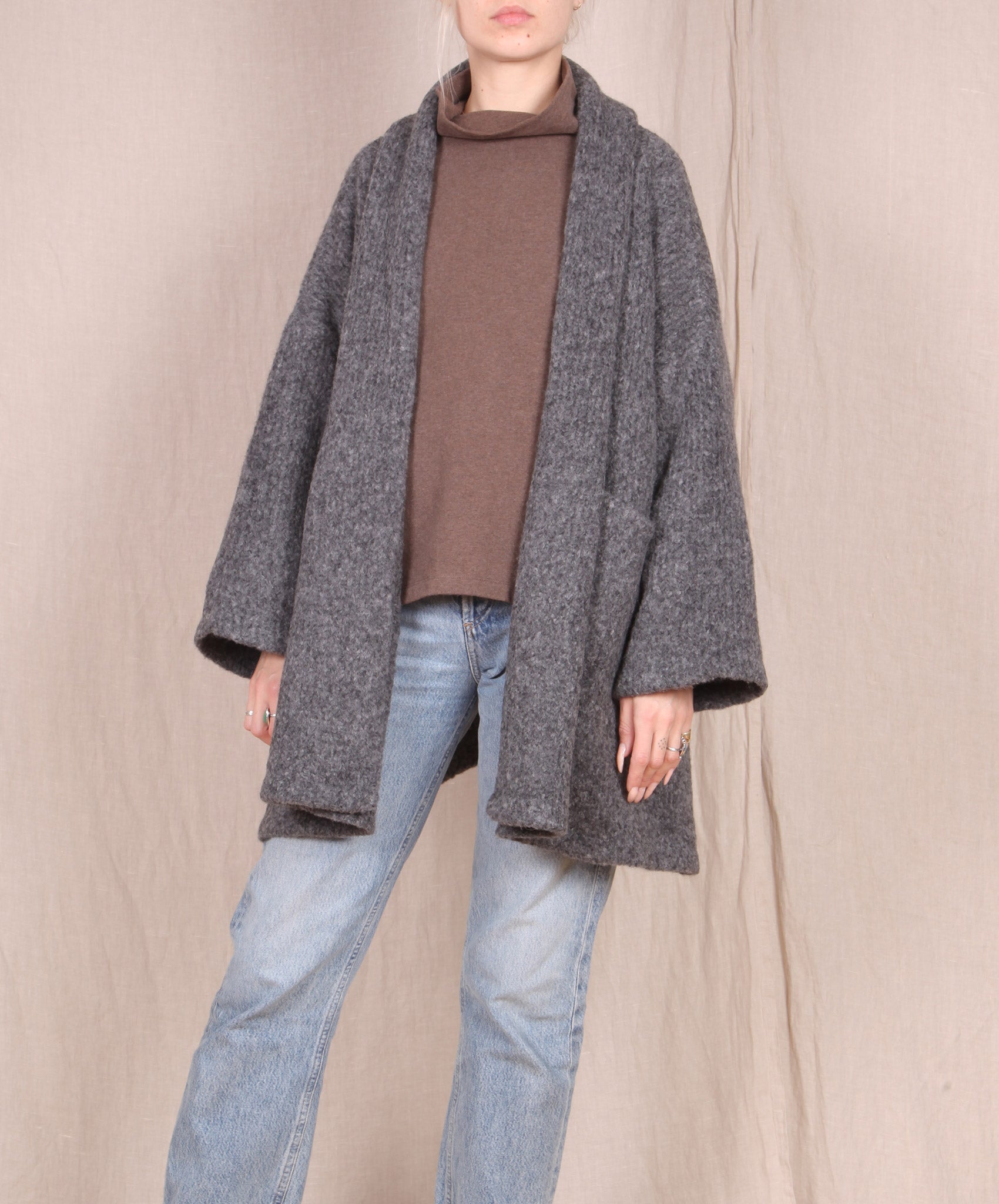 Atelier Delphine-Haori Sweater Coat // CHARCOAL