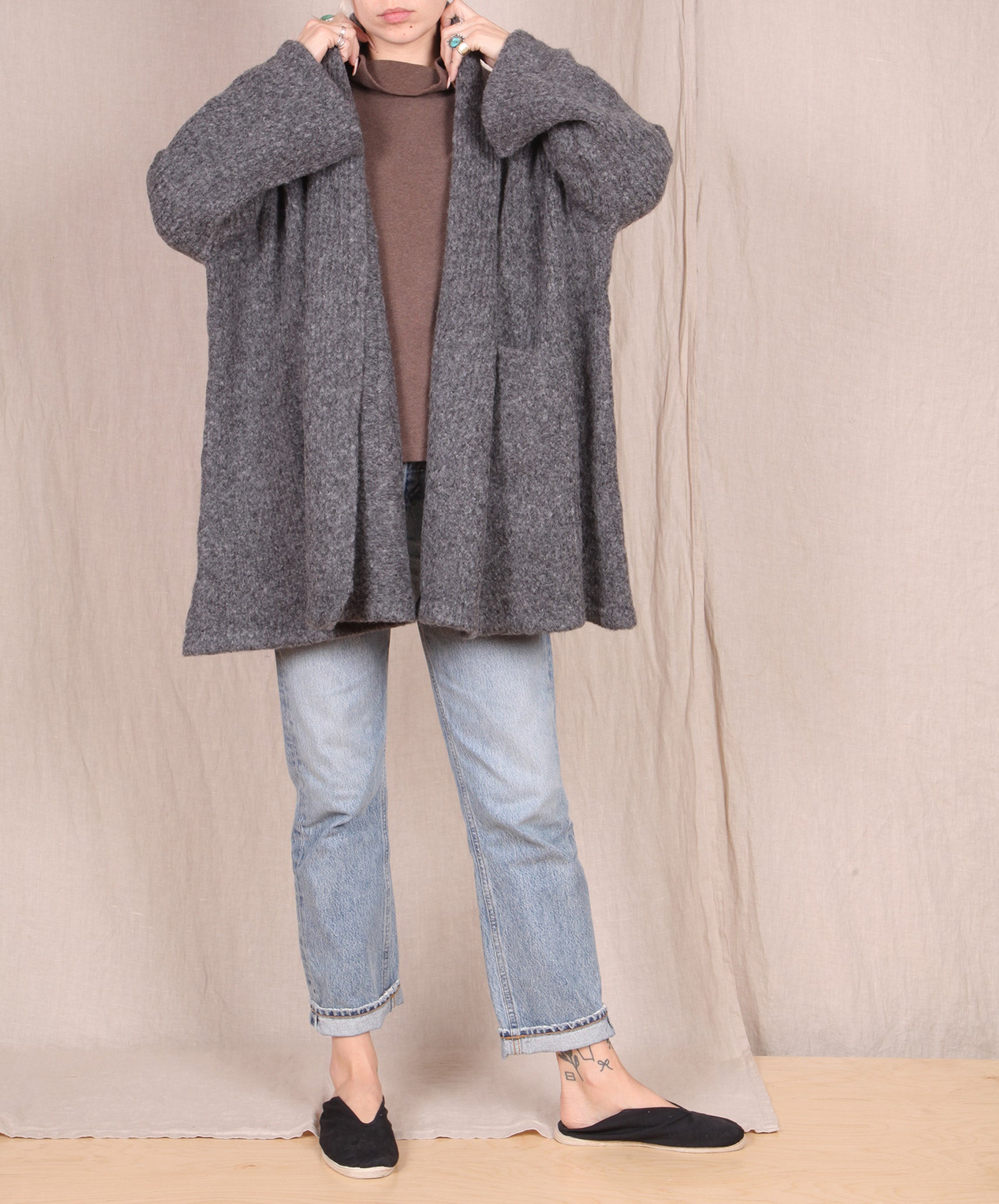 Atelier Delphine-Haori Sweater Coat // CHARCOAL