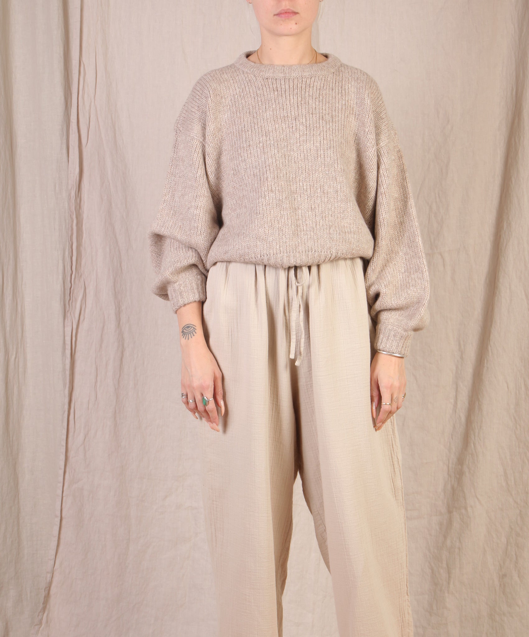 Atelier Delphine-Balloon Sleeve Sweater // Grain