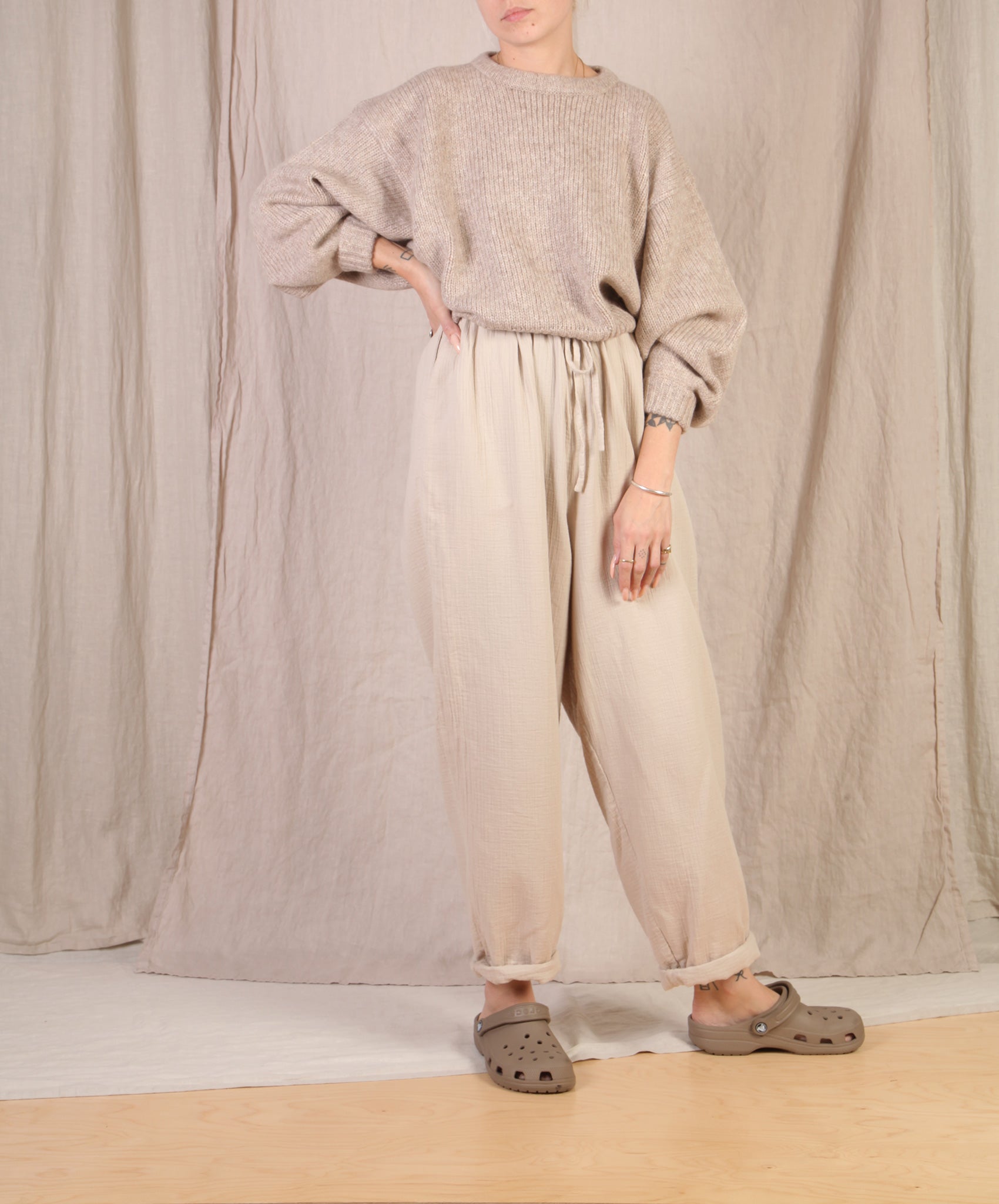 Atelier Delphine-Balloon Sleeve Sweater // Grain