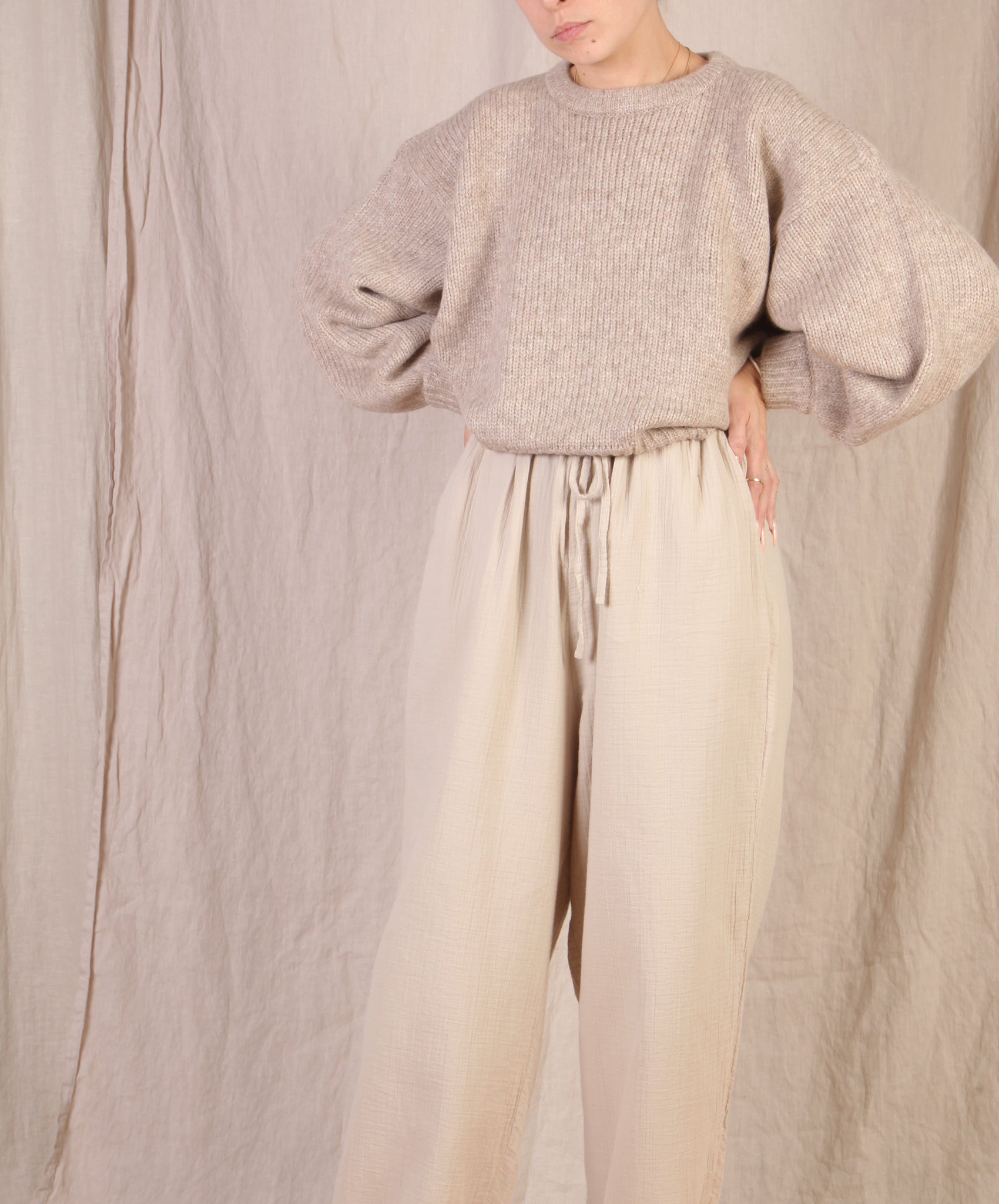 Atelier Delphine-Balloon Sleeve Sweater // Grain