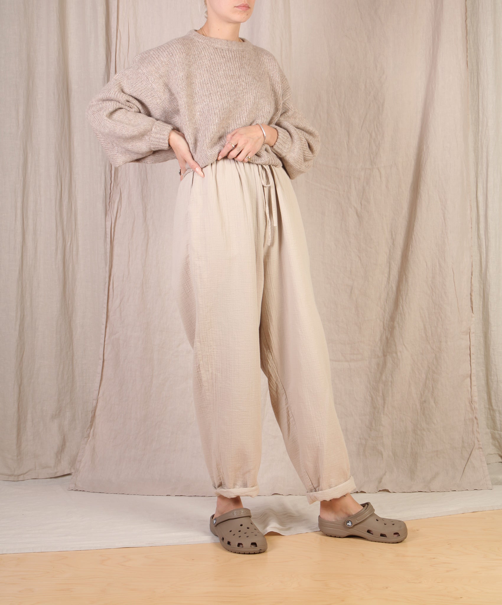 Atelier Delphine-Balloon Sleeve Sweater // Grain