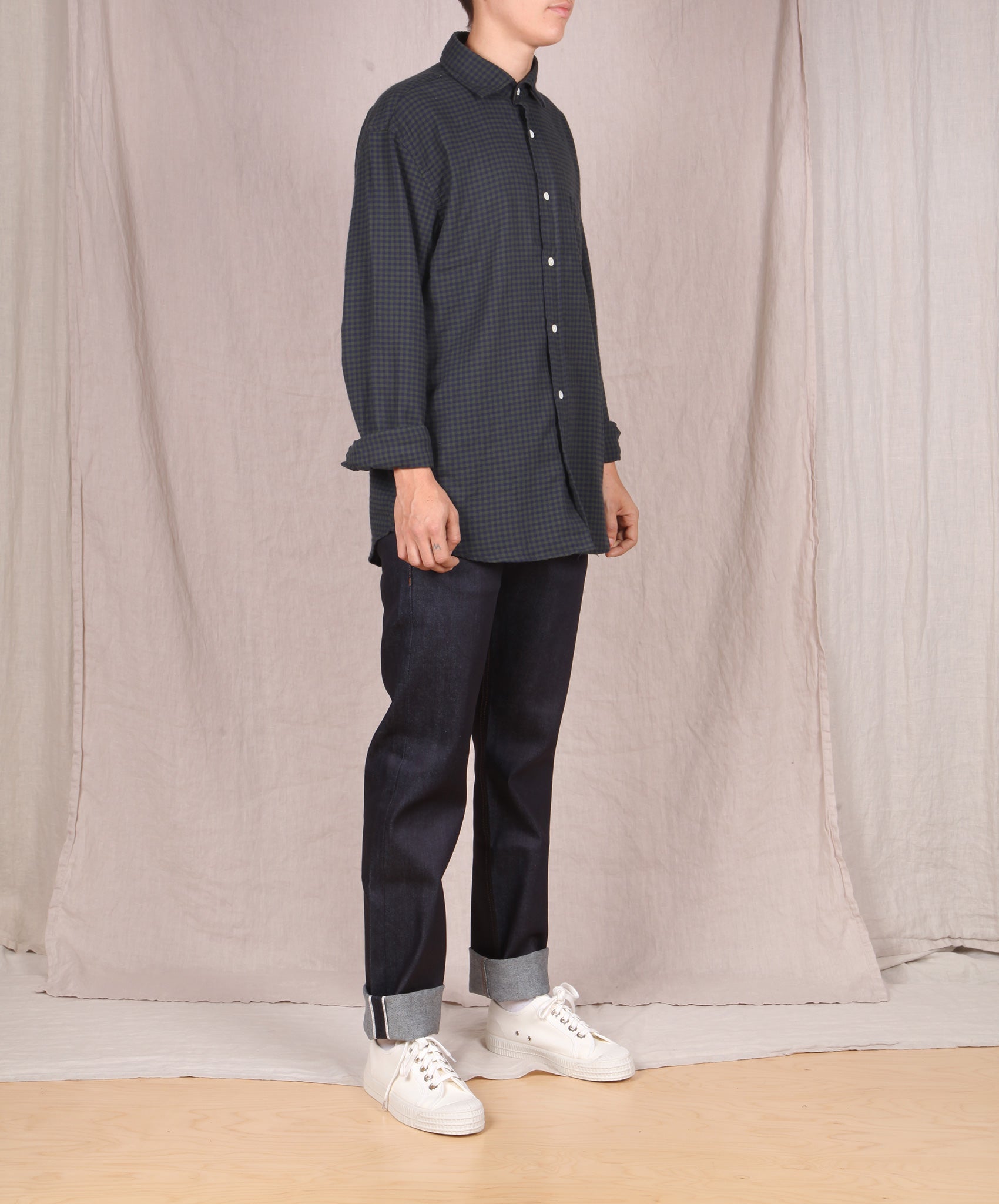 Hartford-Gingham Button down // Navy + Green