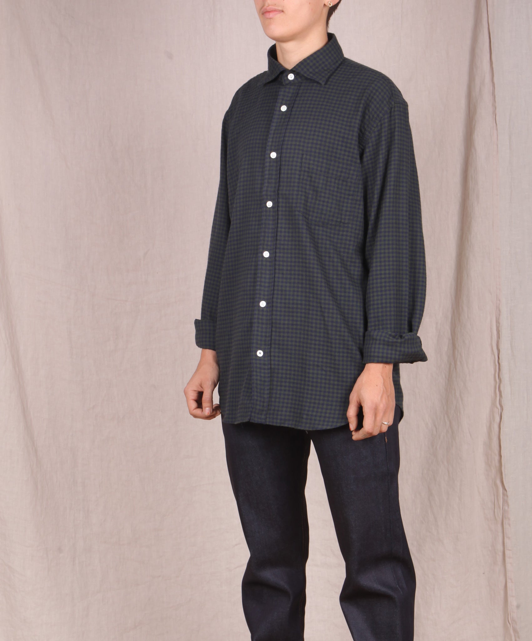 Hartford-Gingham Button down // Navy + Green