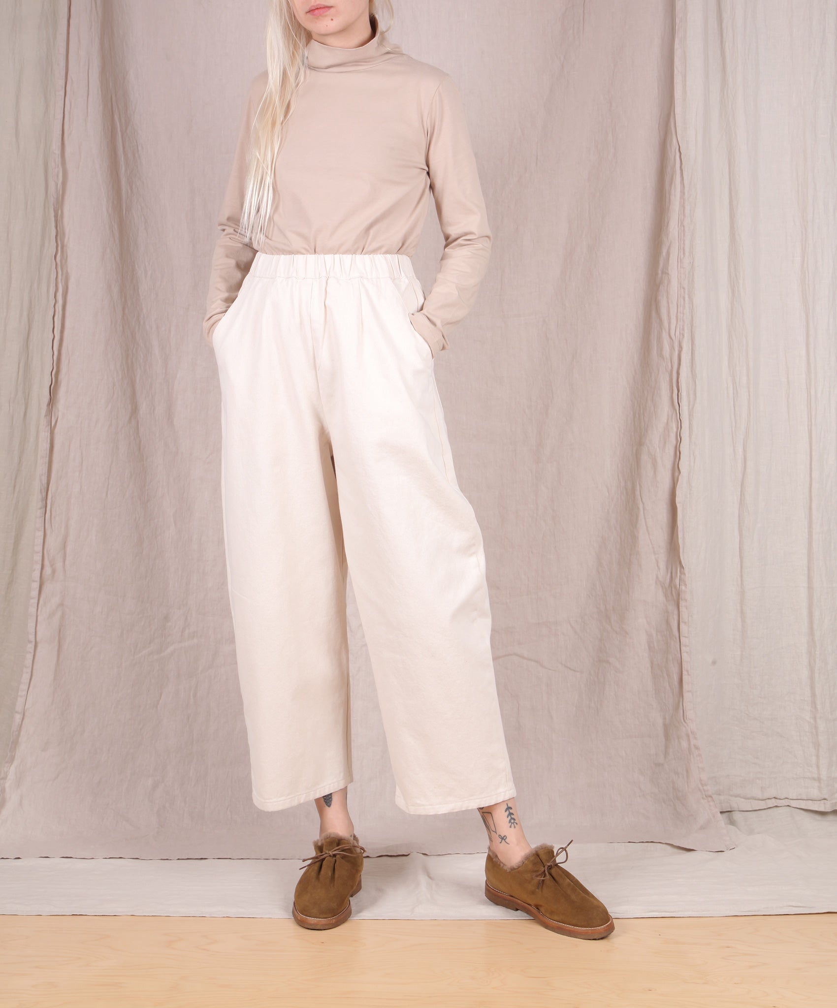 Micaela Greg-Barrel Pant // Cream