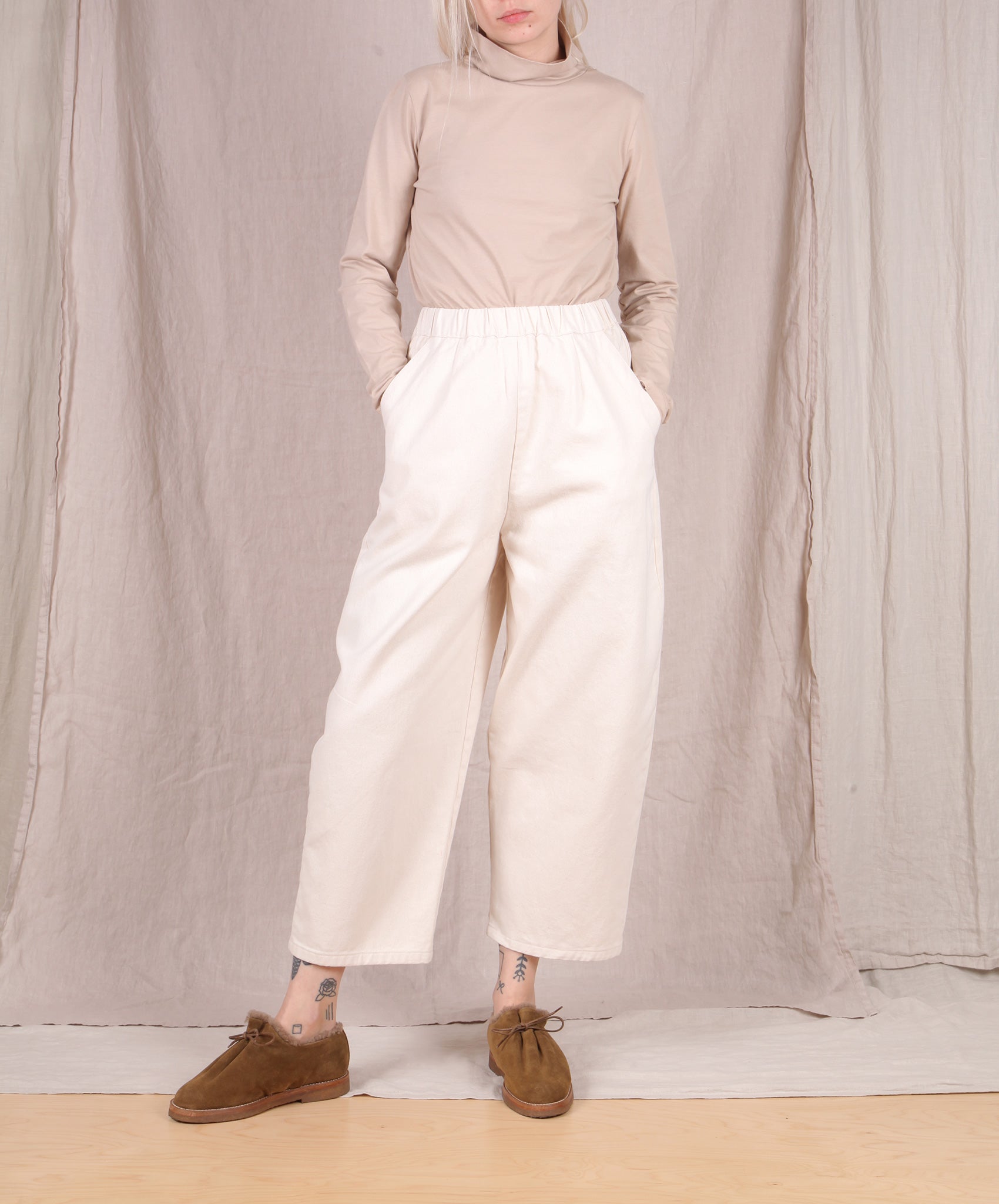 Micaela Greg-Barrel Pant // Cream