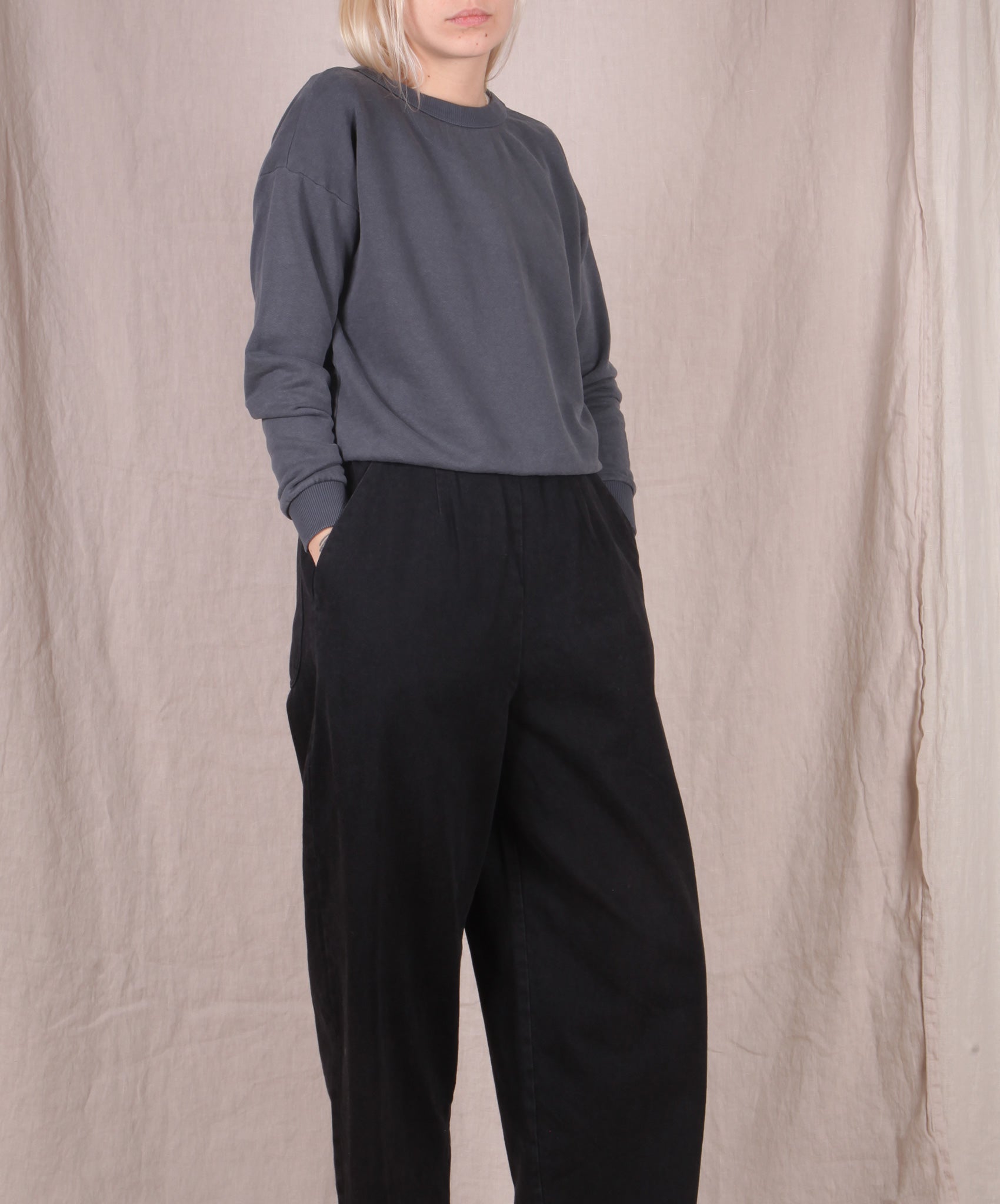 Jungmaven-Crux Cropped Sweatshirt // Diesel Gray