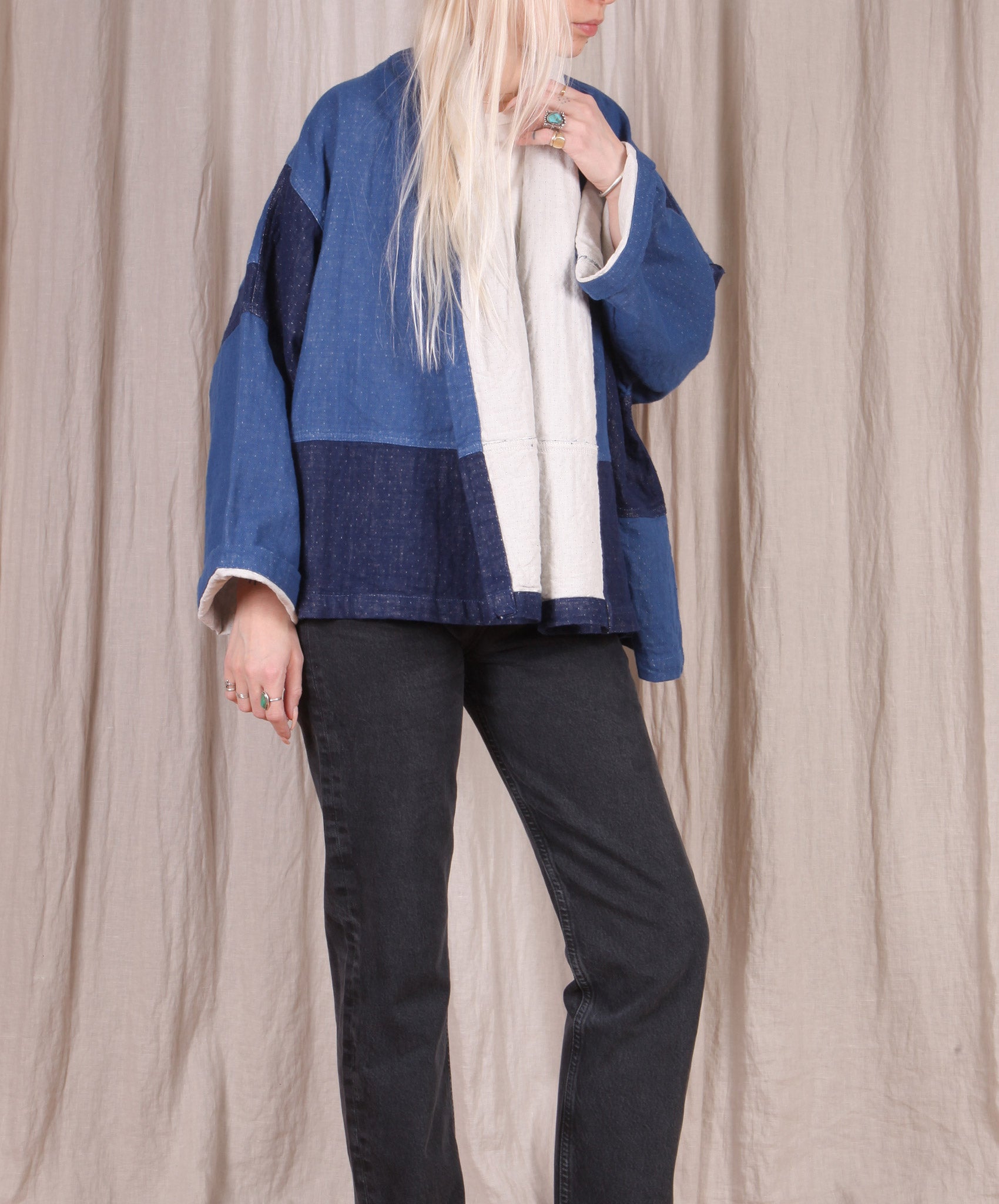 Atelier Delphine-Kimono Jacket // Indigo Patchwork