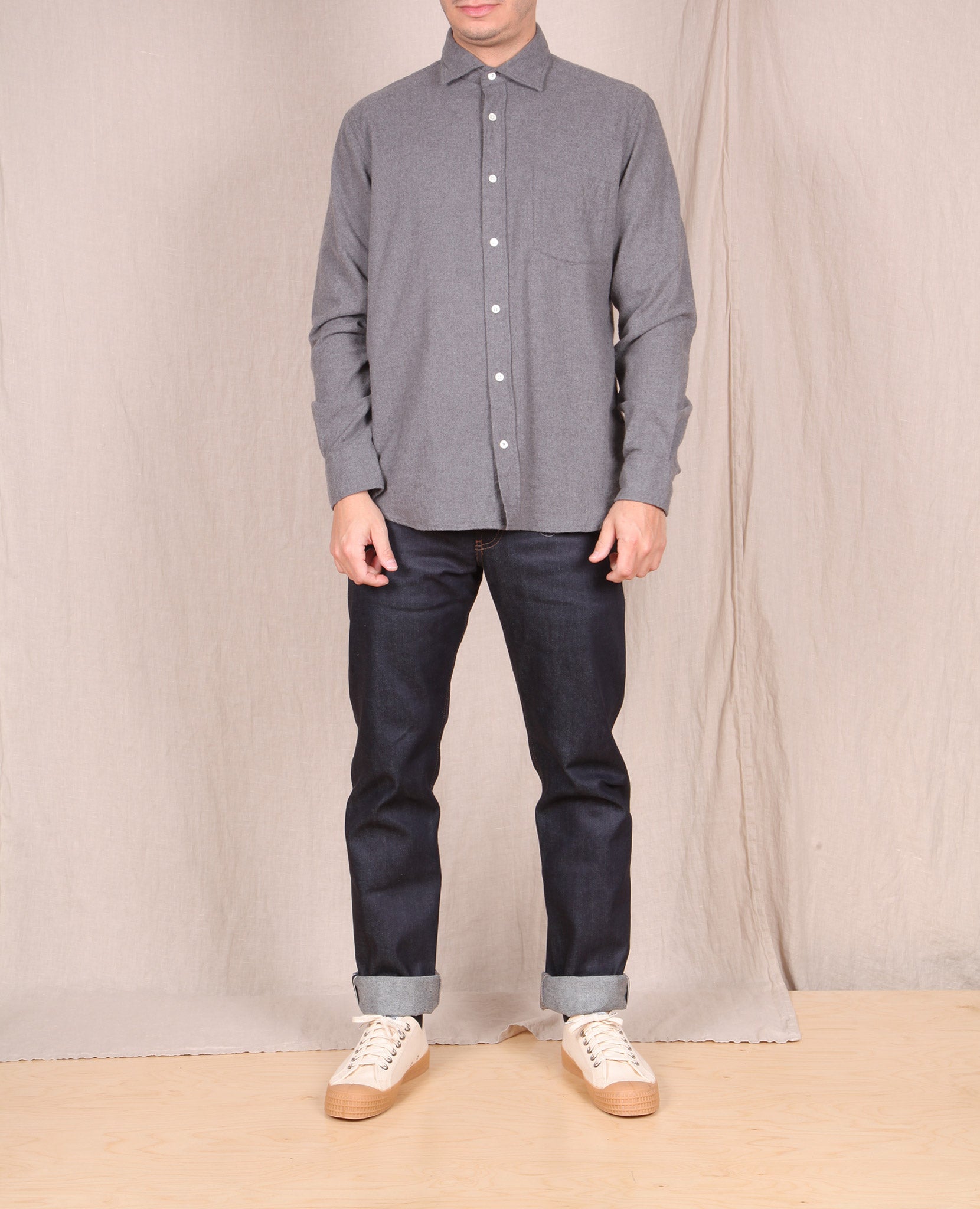 Hartford-Flannel Button Down // GREY