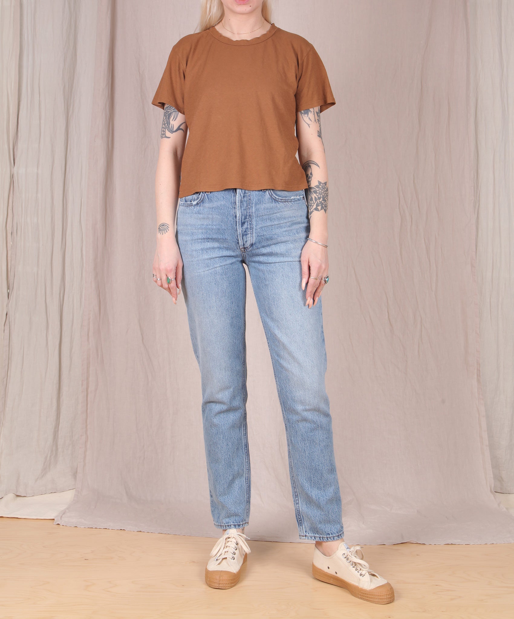 Jungmaven-Cropped Ojai Tee // Copper
