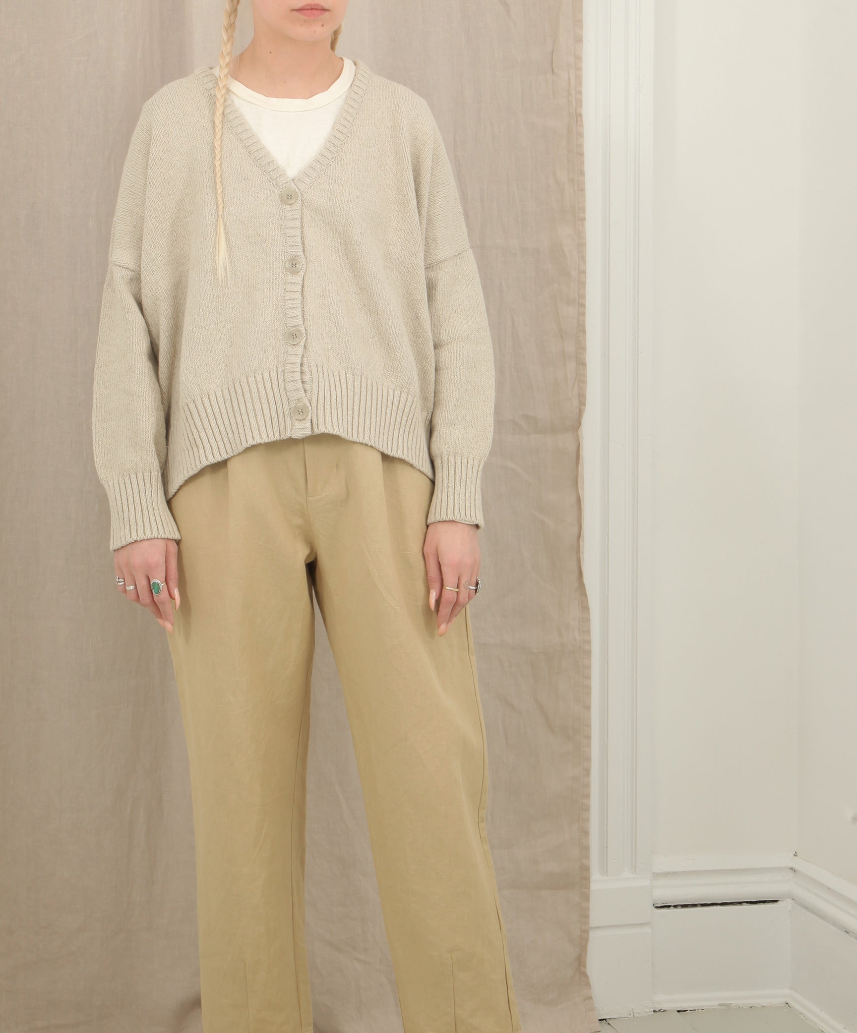 Beaumont Organic-Charis Cardigan // Bone