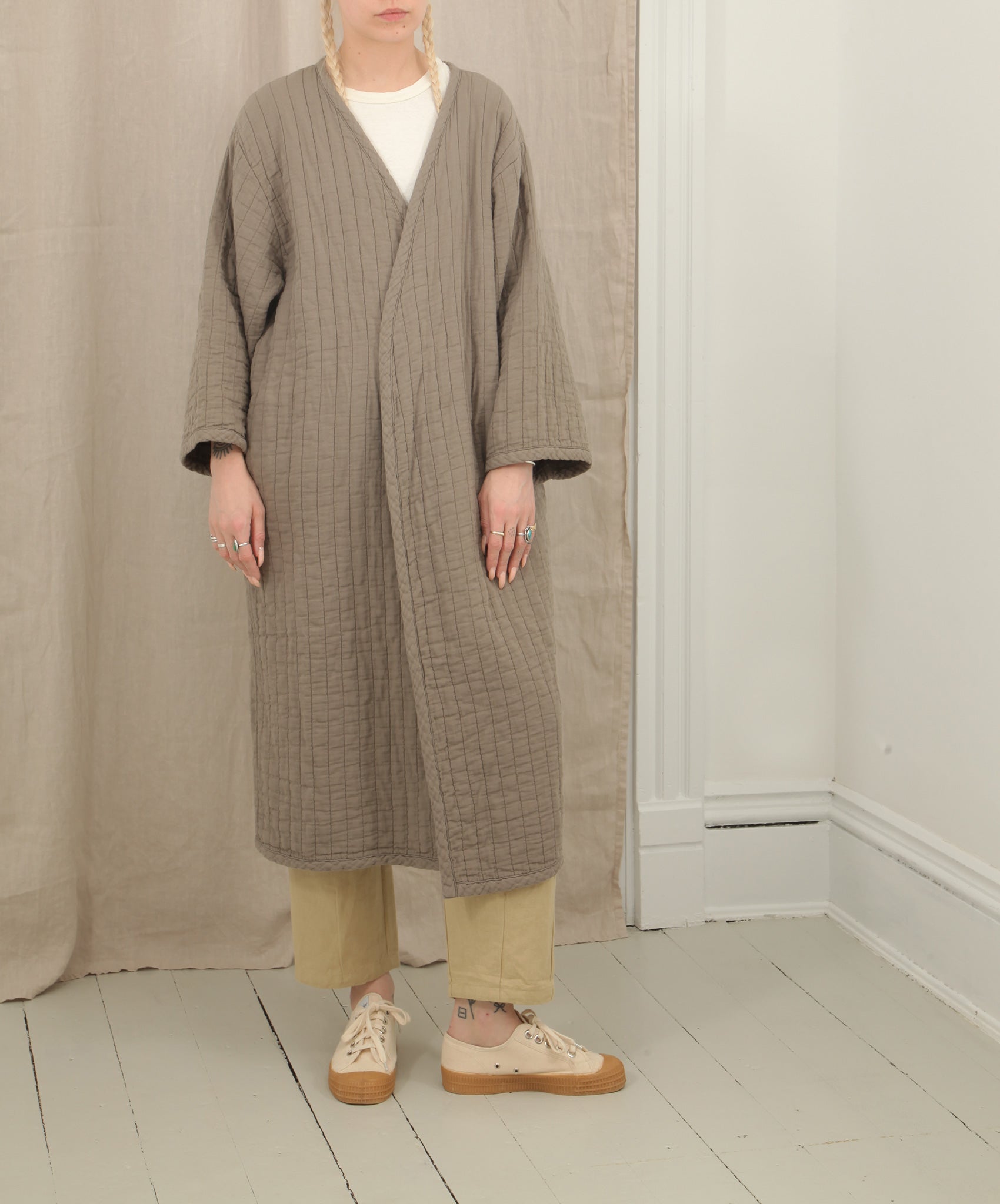 Beaumont Organic-Adeline Quilted Robe // Olive