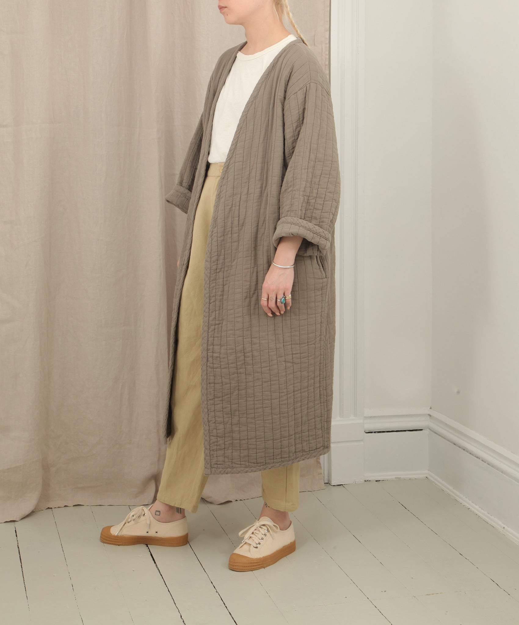 Beaumont Organic-Adeline Quilted Robe // Olive