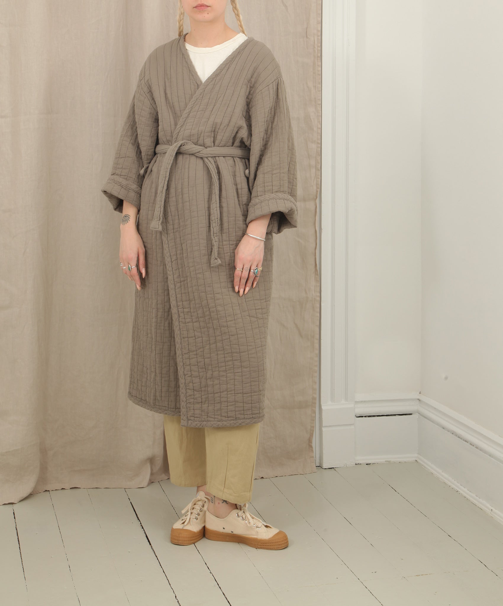 Beaumont Organic-Adeline Quilted Robe // Olive