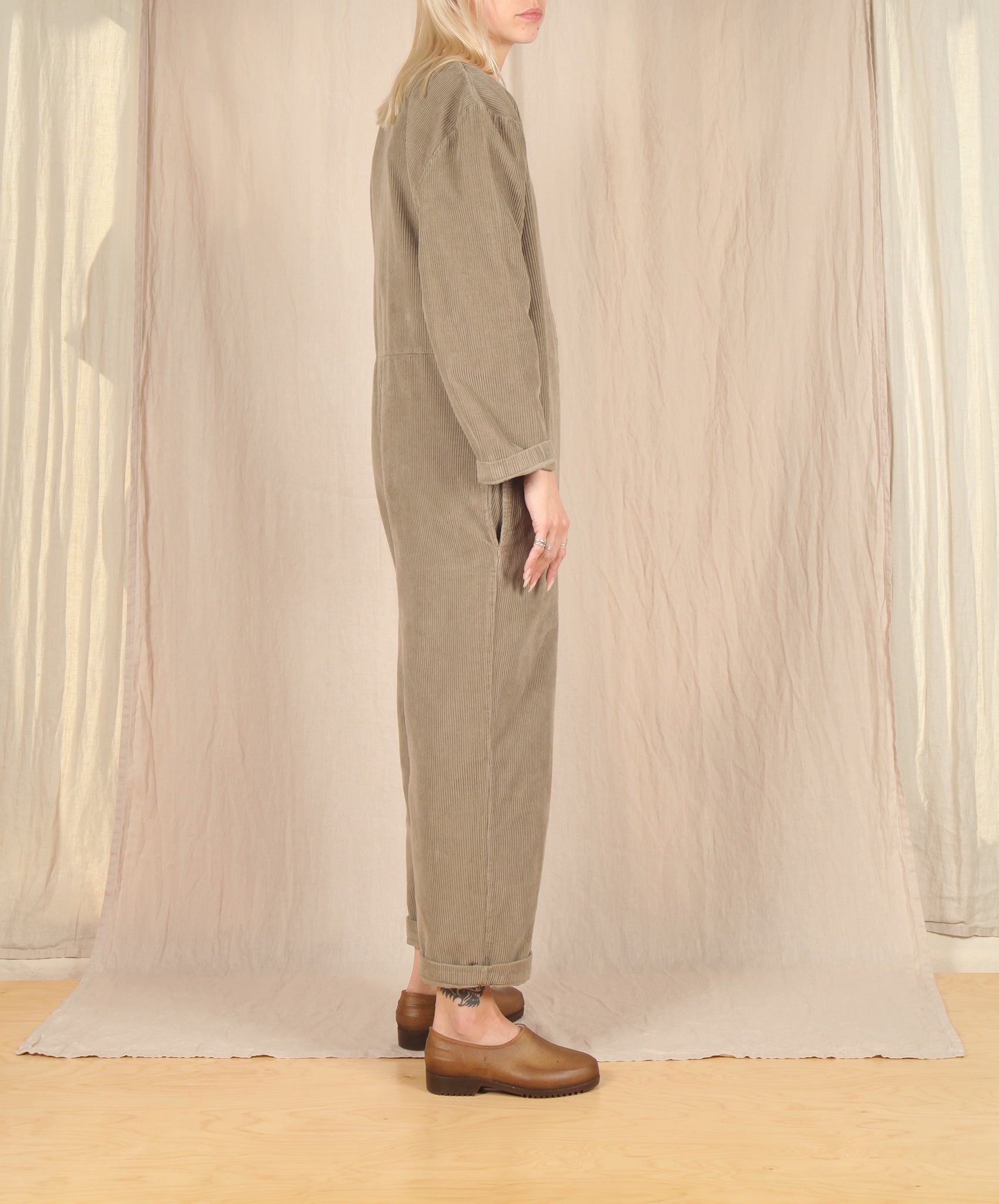 Beaumont Organic-Portia Cord Jumpsuit // Lichen