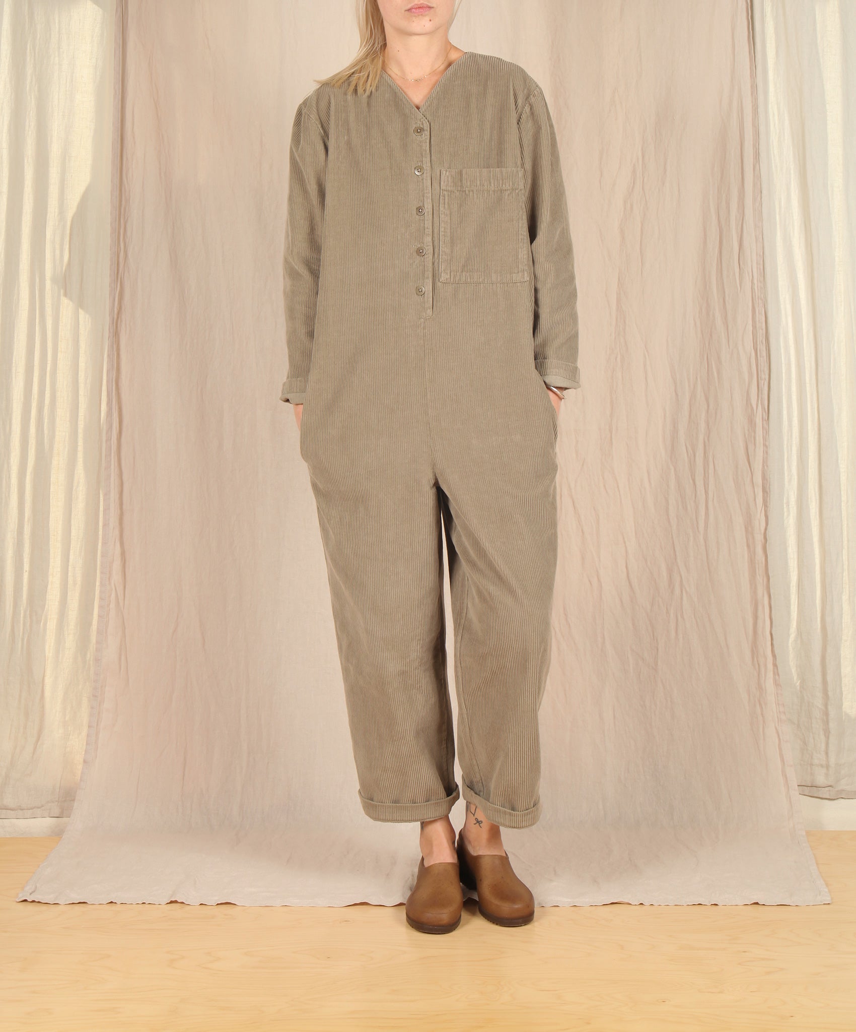 Beaumont Organic-Portia Cord Jumpsuit // Lichen