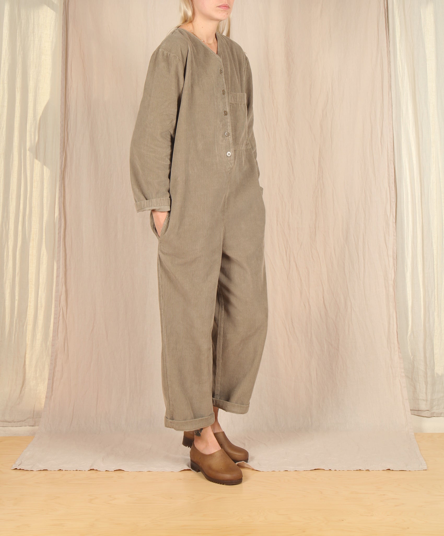 Beaumont Organic-Portia Cord Jumpsuit // Lichen